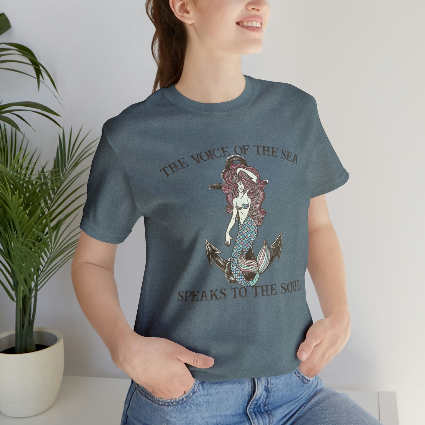 "The Voice of the Sea Speaks to the Soul" Bella Canvas Short Sleeve Tee