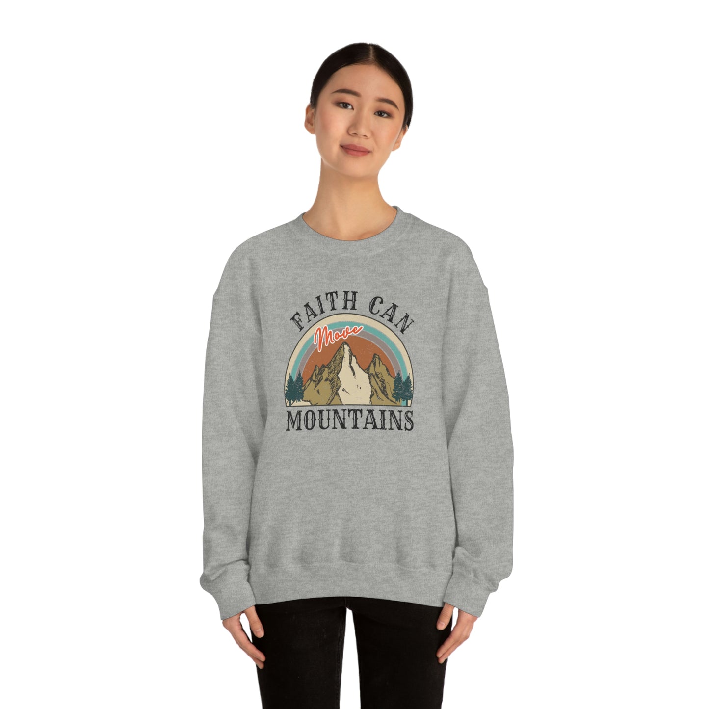 "Faith Can Move Mountains" Unisex Heavy Blend™ Crewneck Sweatshirt
