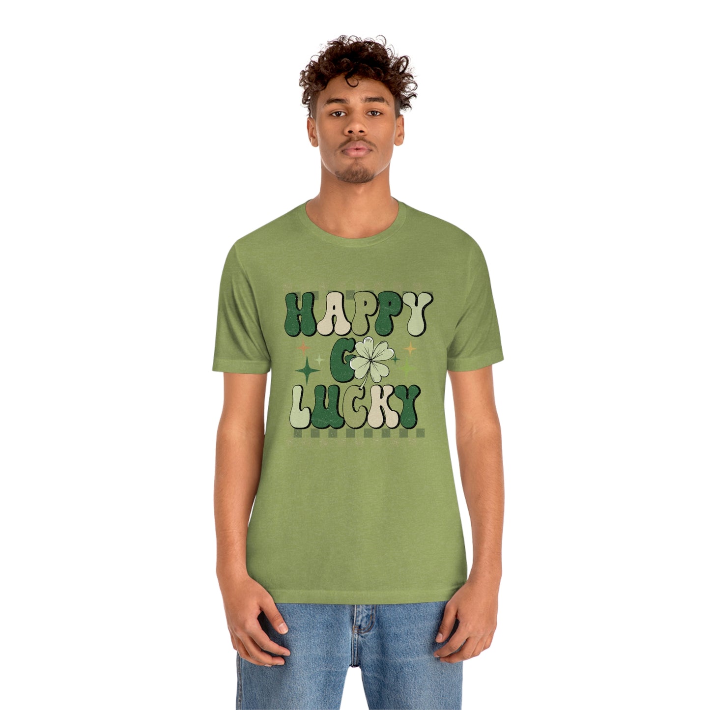 "Happy Go Lucky" Unisex Jersey Short Sleeve Tee (Bella Cavas 3001)