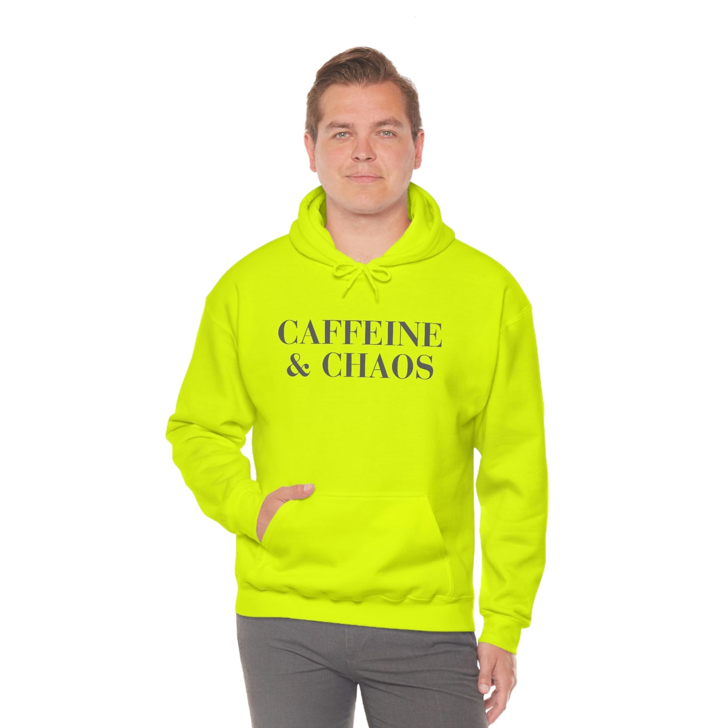 "Caffeine and Chaos" Unisex Heavy Blend™ Hooded Sweatshirt