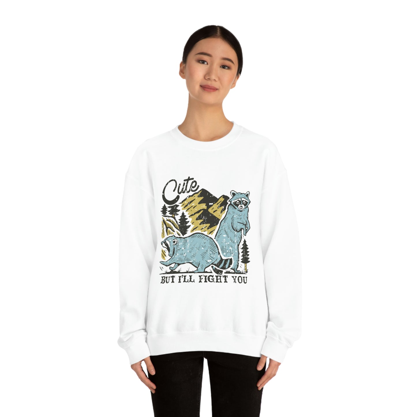 "Cute, but I'll fight you" Unisex Heavy Blend™ Crewneck Sweatshirt