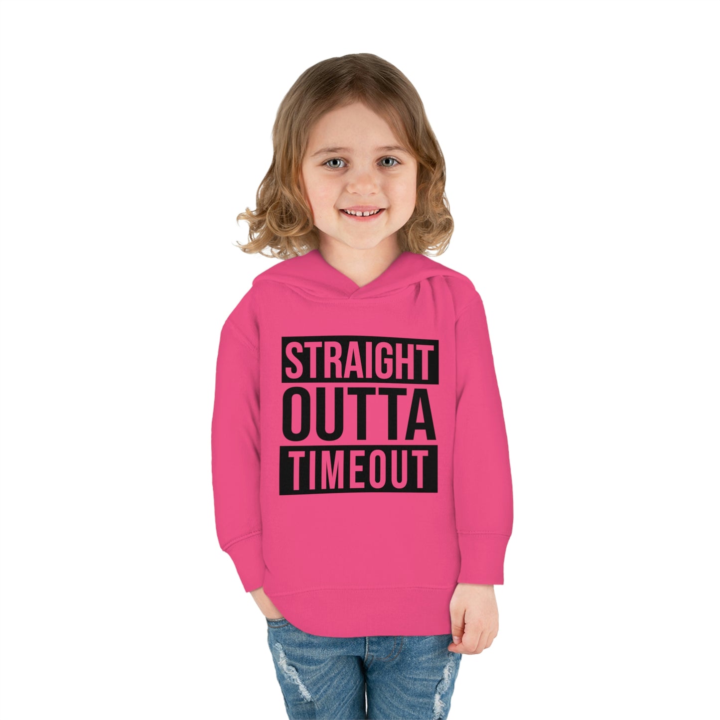 "Straight Outta Timeout" Toddler Pullover Fleece Hoodie (2T-6T)