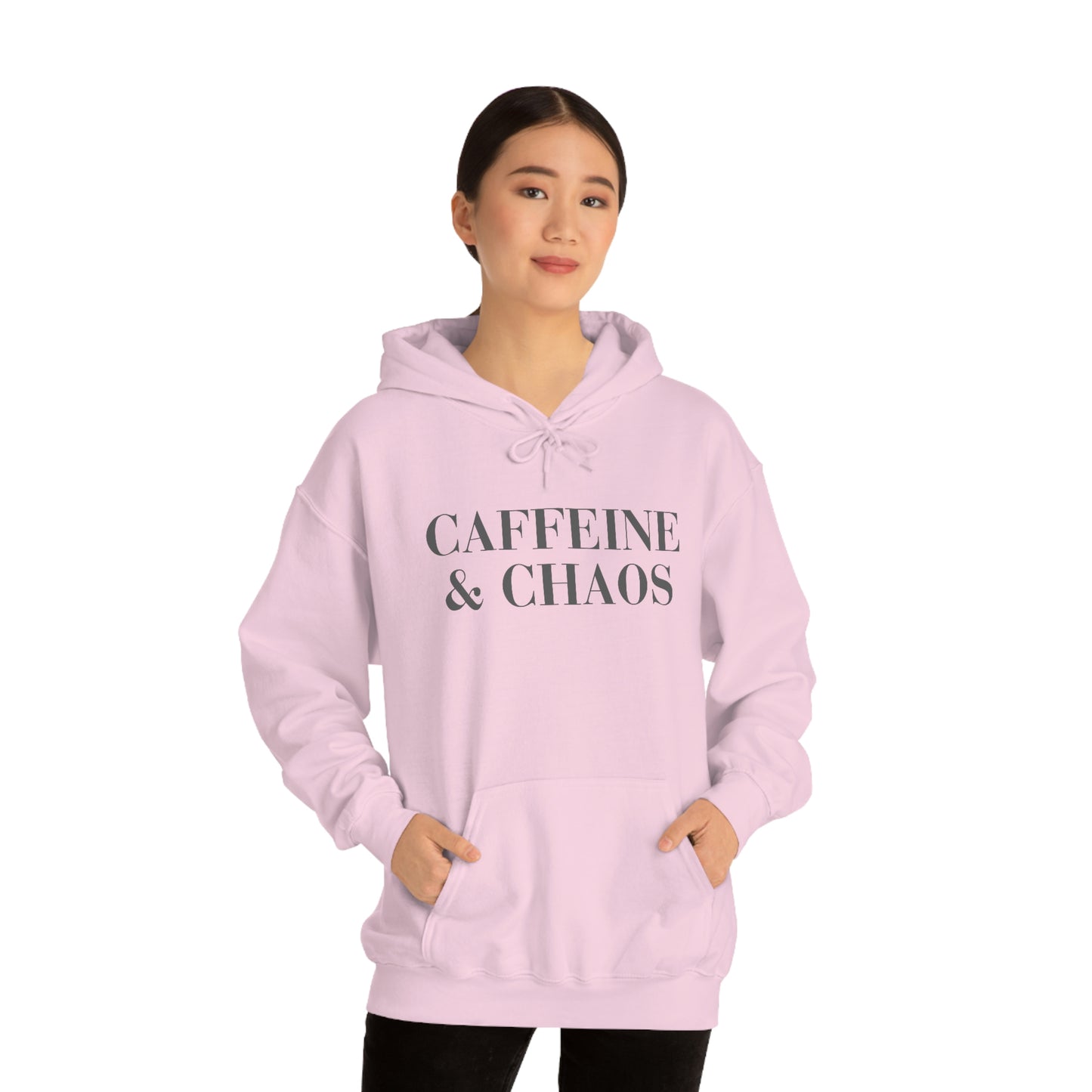 "Caffeine and Chaos" Unisex Heavy Blend™ Hooded Sweatshirt
