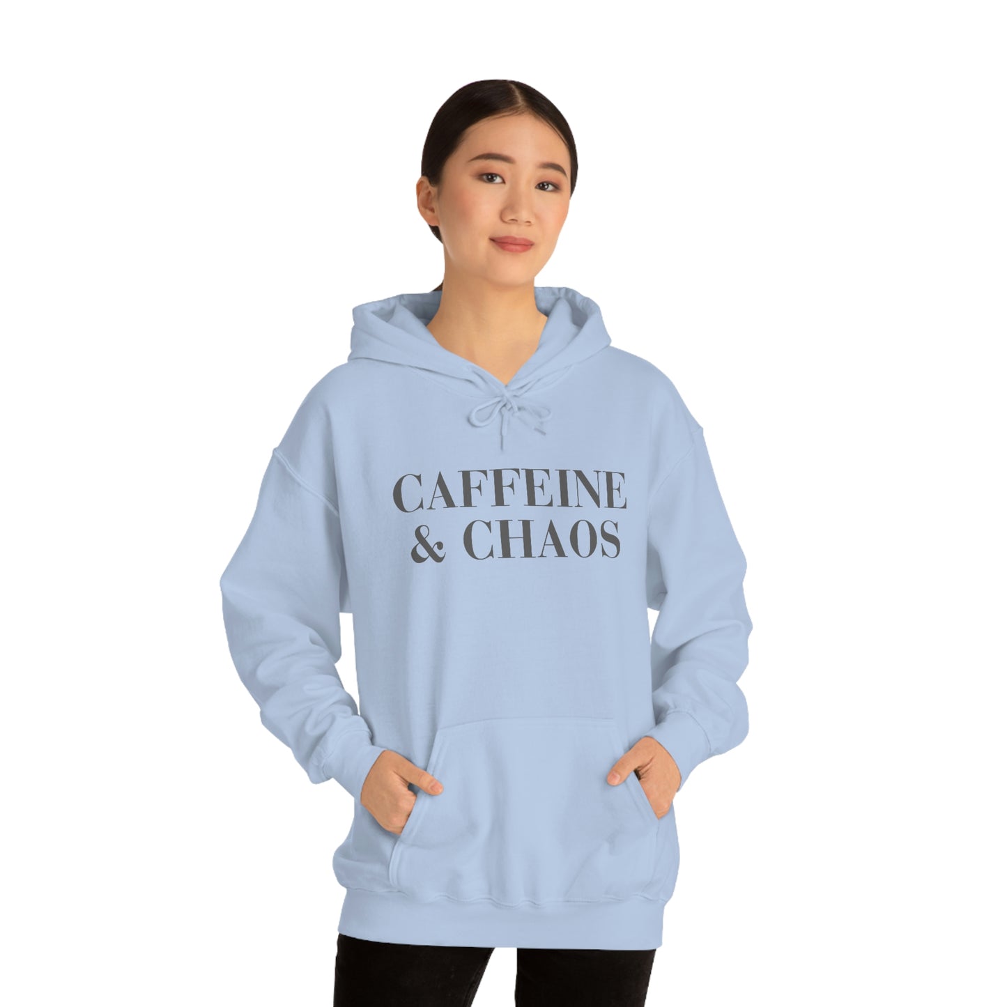"Caffeine and Chaos" Unisex Heavy Blend™ Hooded Sweatshirt