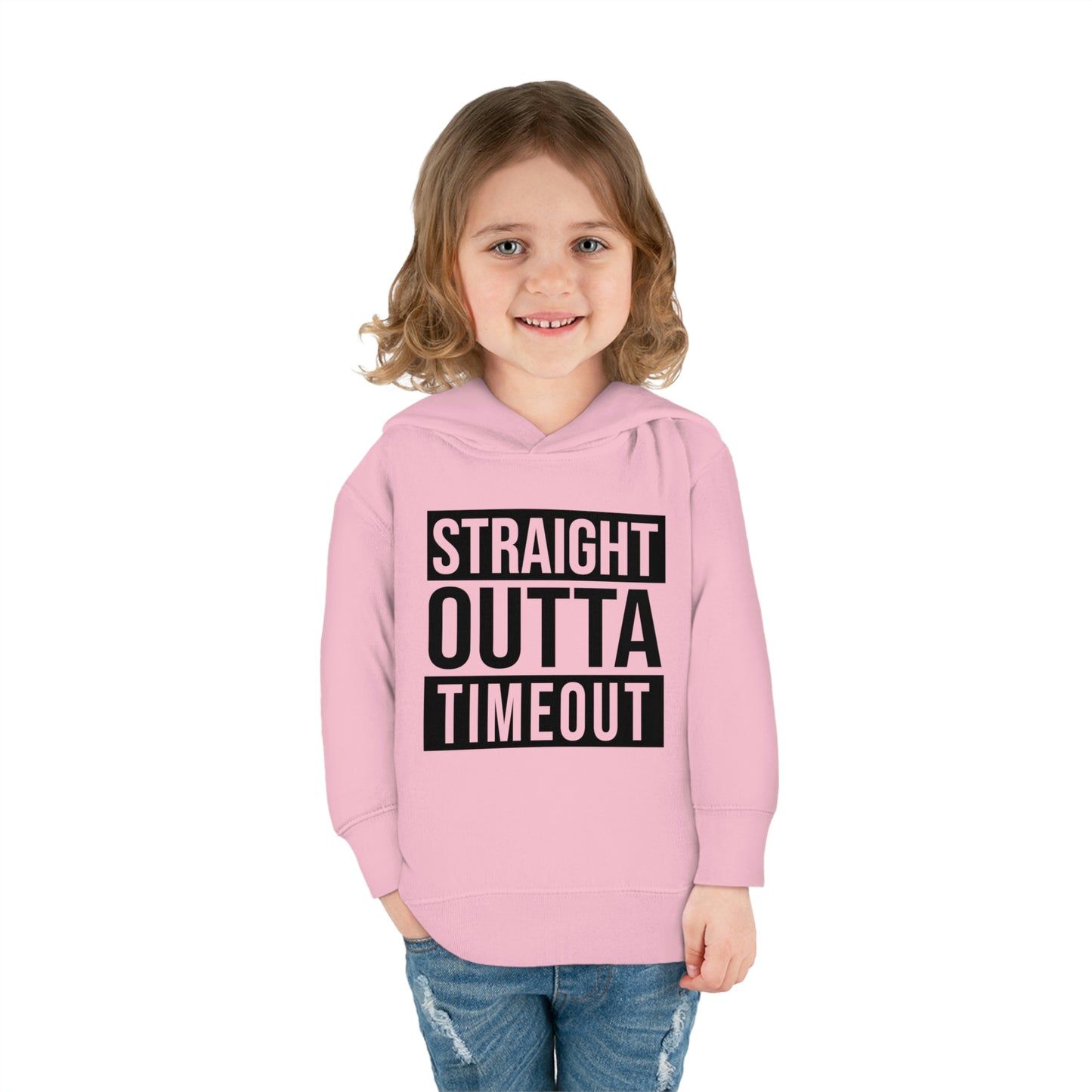 "Straight Outta Timeout" Toddler Pullover Fleece Hoodie (2T-6T)