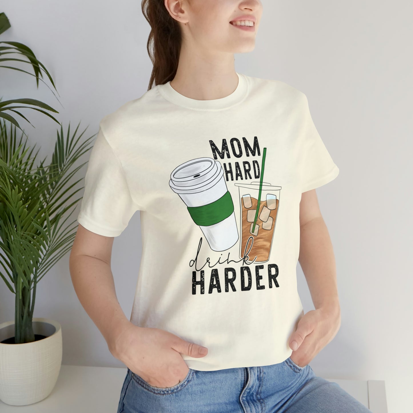 "Mom Hard, Drink Harder" Bella Canvas Short Sleeve Tee