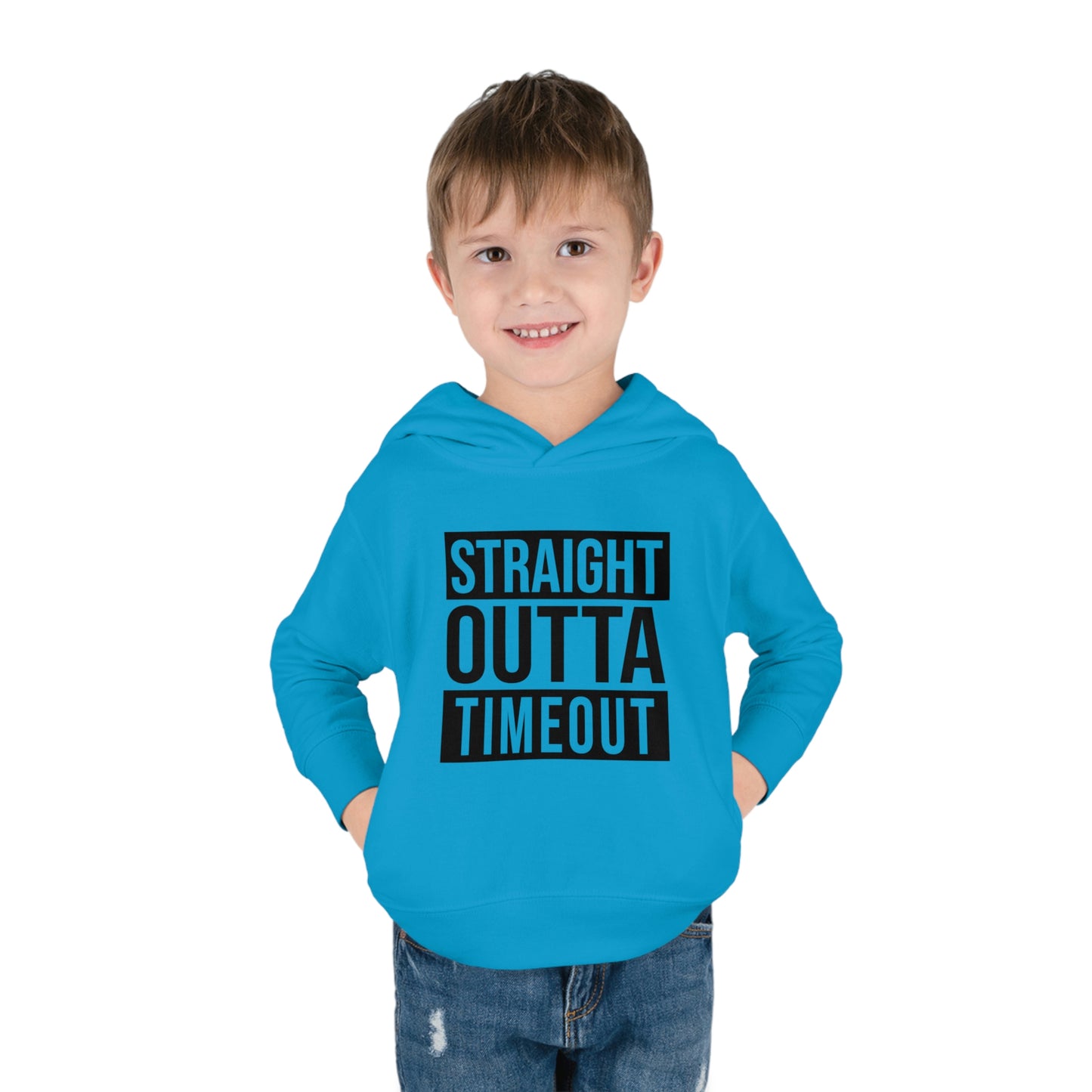 "Straight Outta Timeout" Toddler Pullover Fleece Hoodie (2T-6T)
