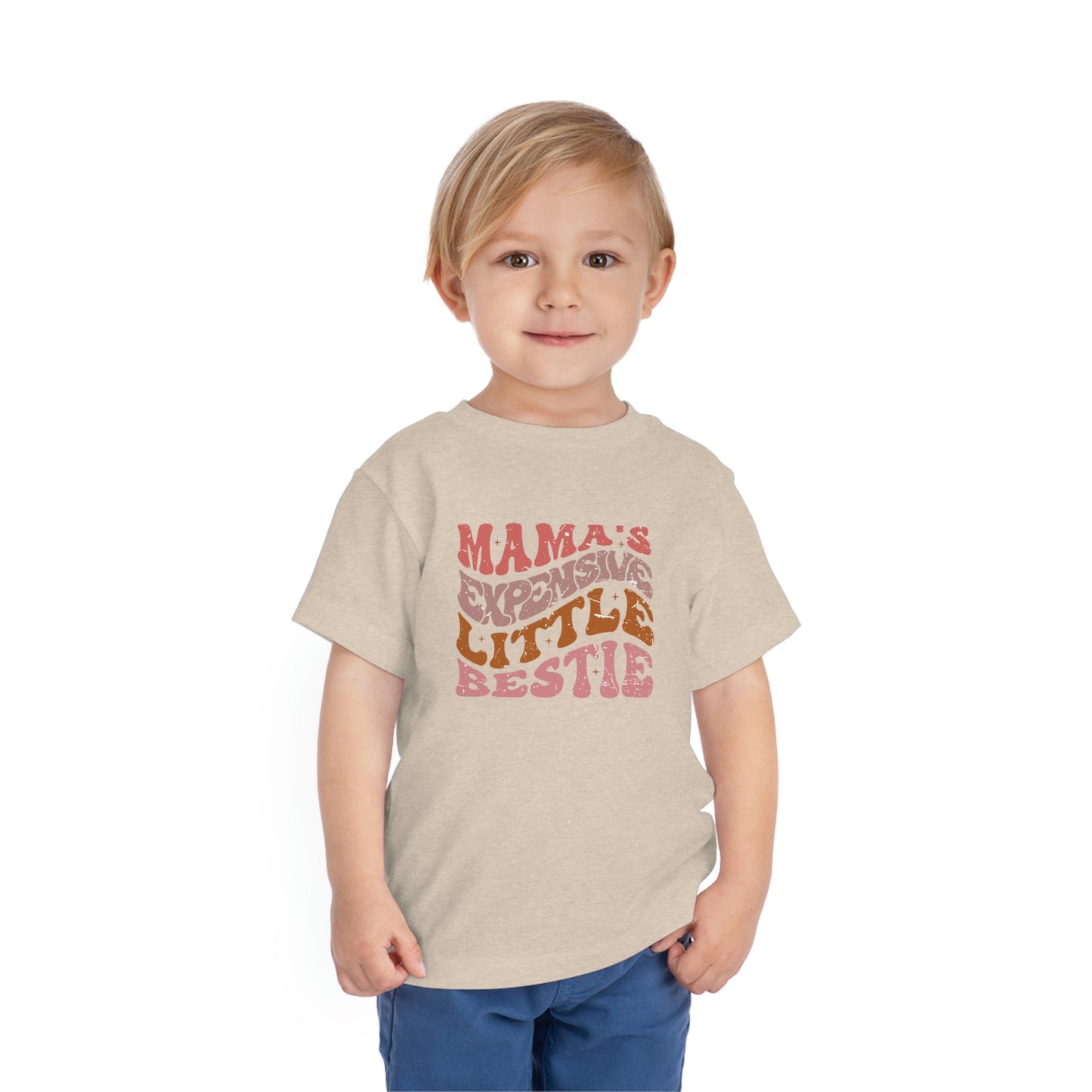 "Mama's Expensive Little Bestie" Toddler Short Sleeve Tee (2T-5T)