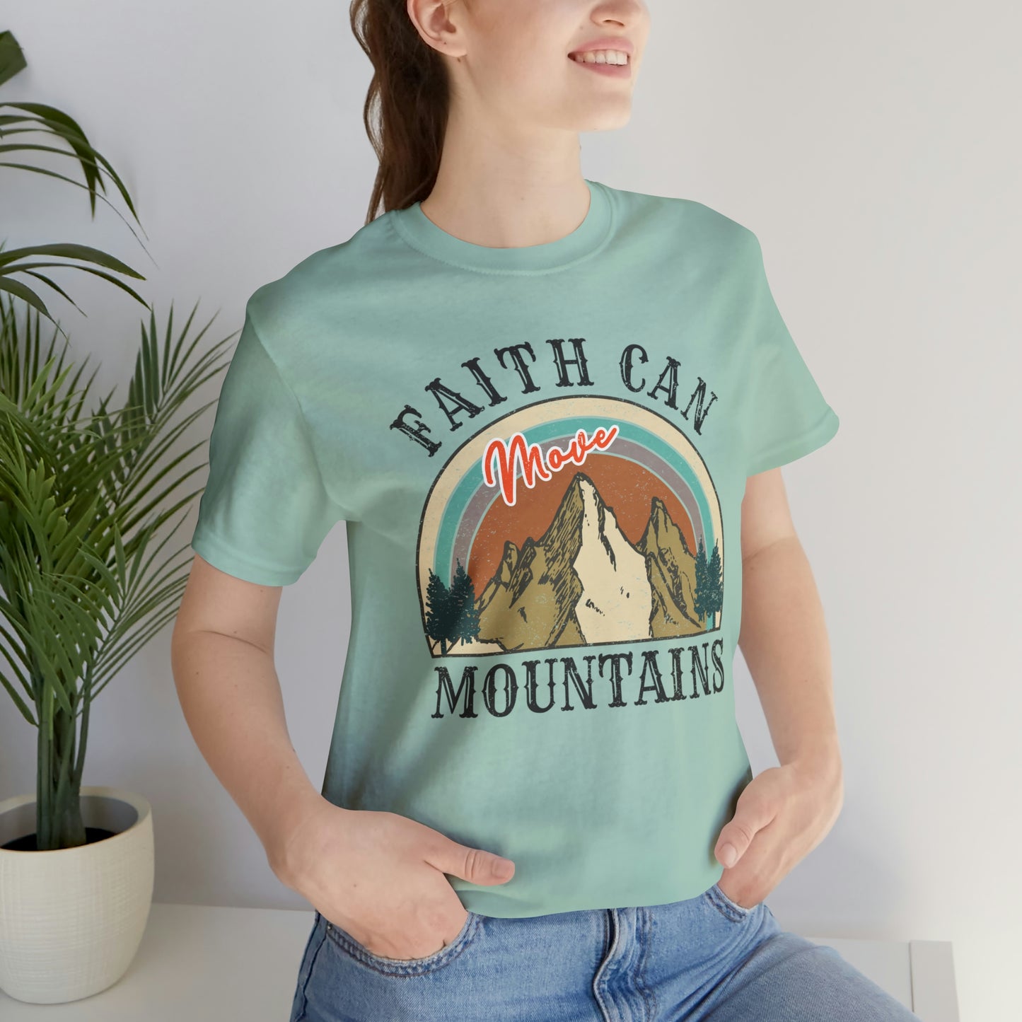"Faith Can Move Mountains" Bella Canvas Short Sleeve Tee