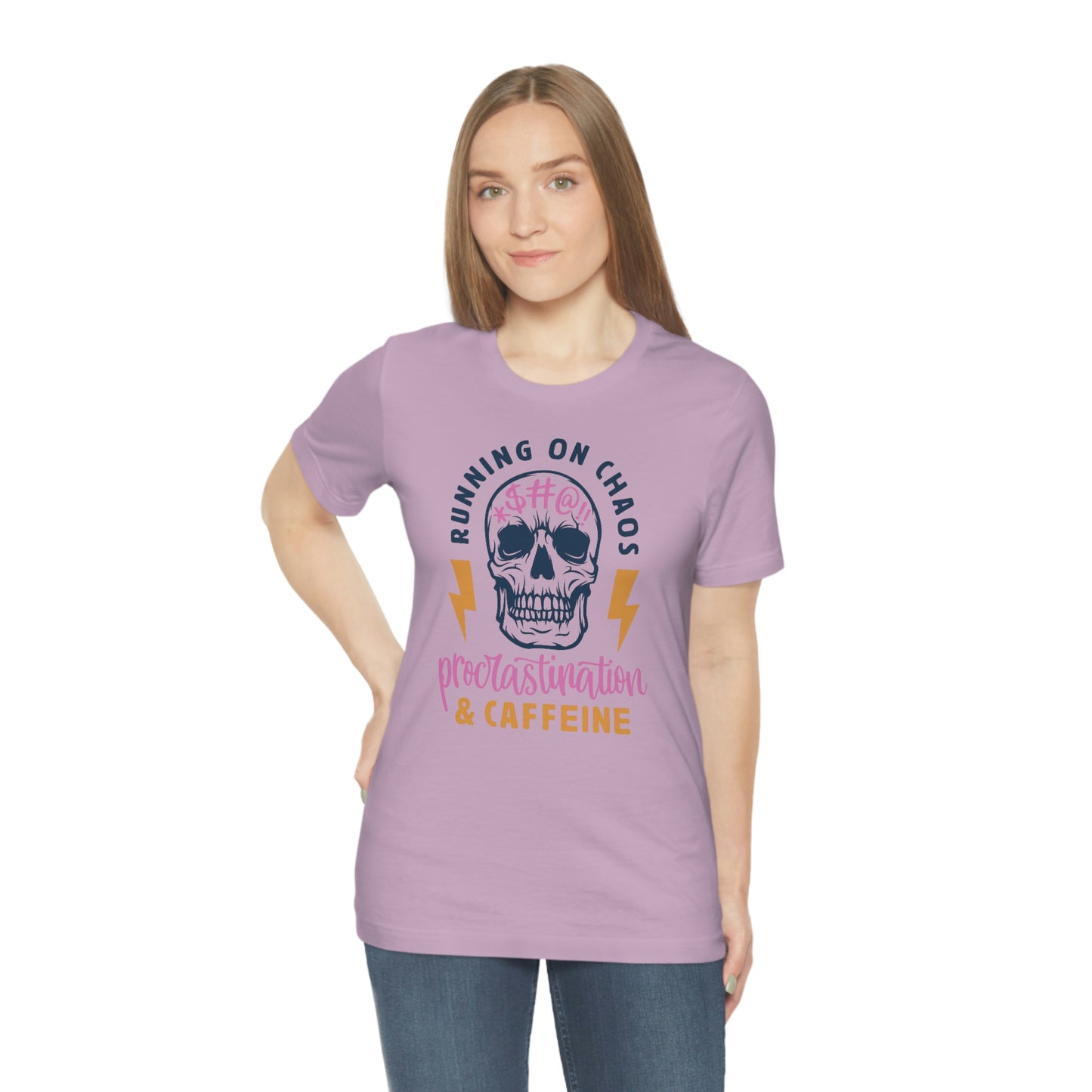"Chaos and Caffeine" Unisex Jersey Short Sleeve Tee
