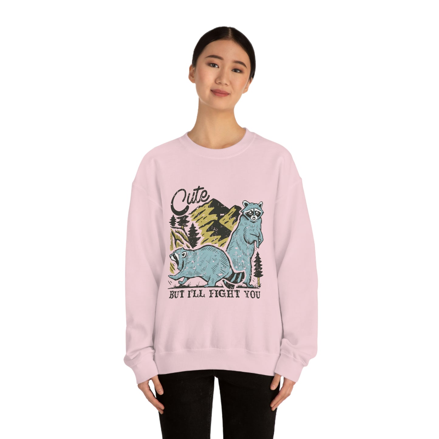 "Cute, but I'll fight you" Unisex Heavy Blend™ Crewneck Sweatshirt