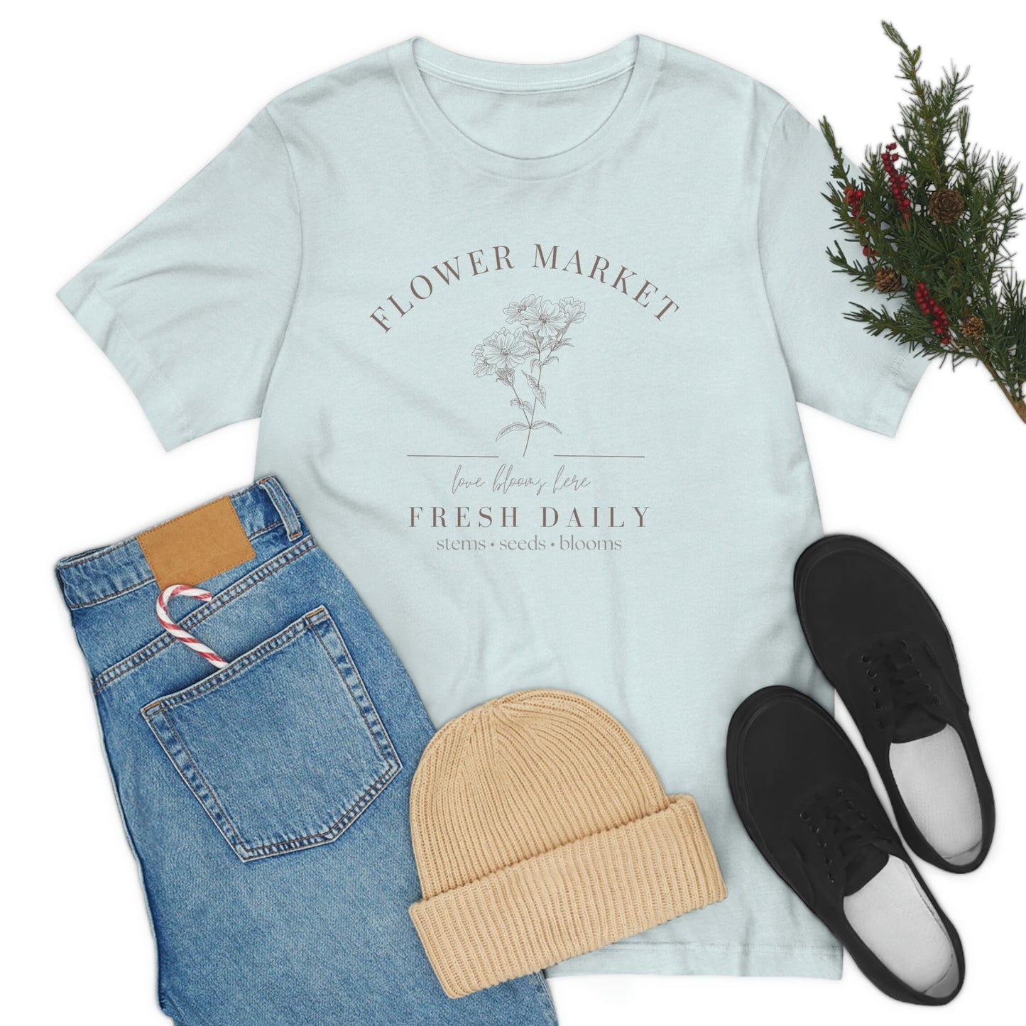"Flower Market" Bella Canvas Graphic Tee