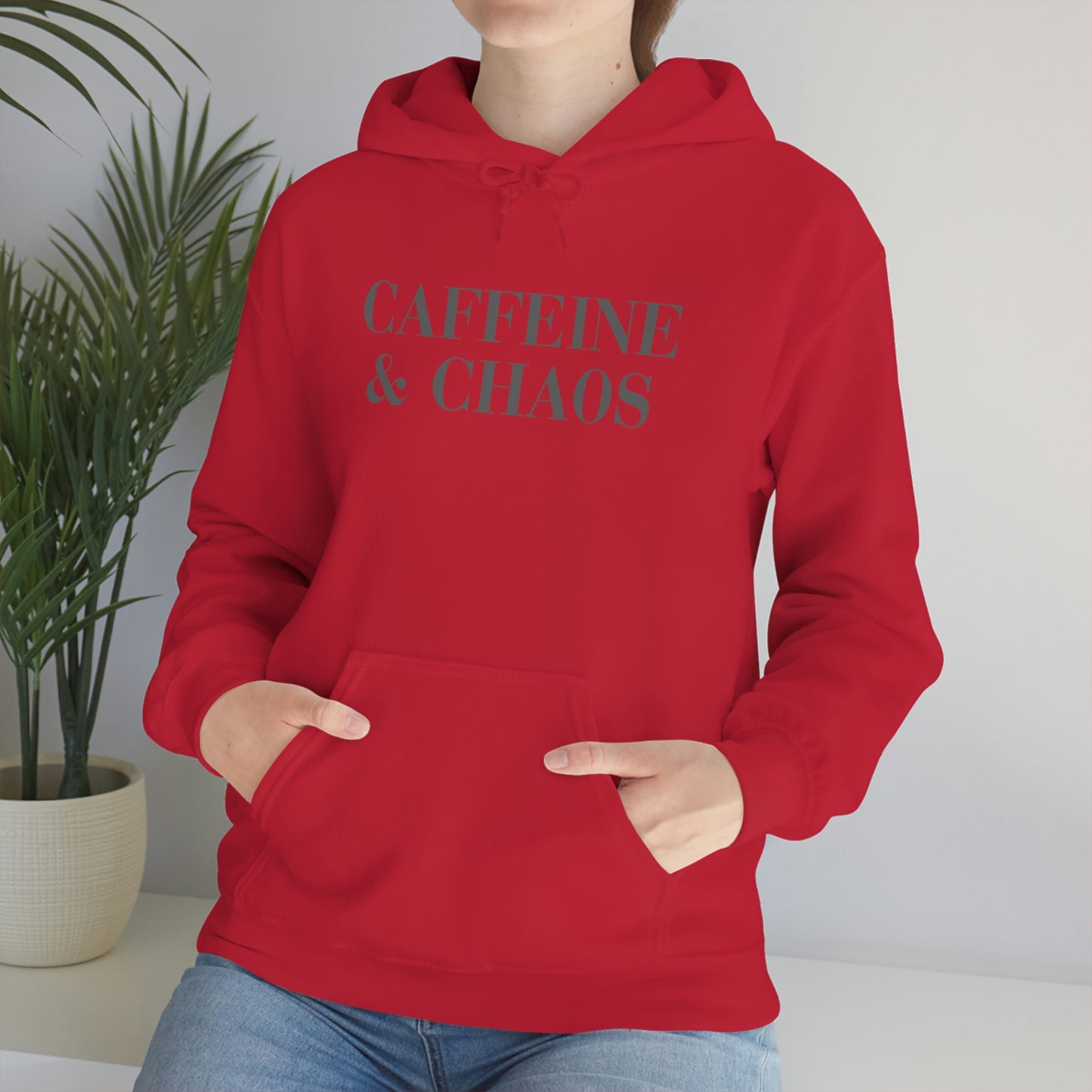"Caffeine and Chaos" Unisex Heavy Blend™ Hooded Sweatshirt