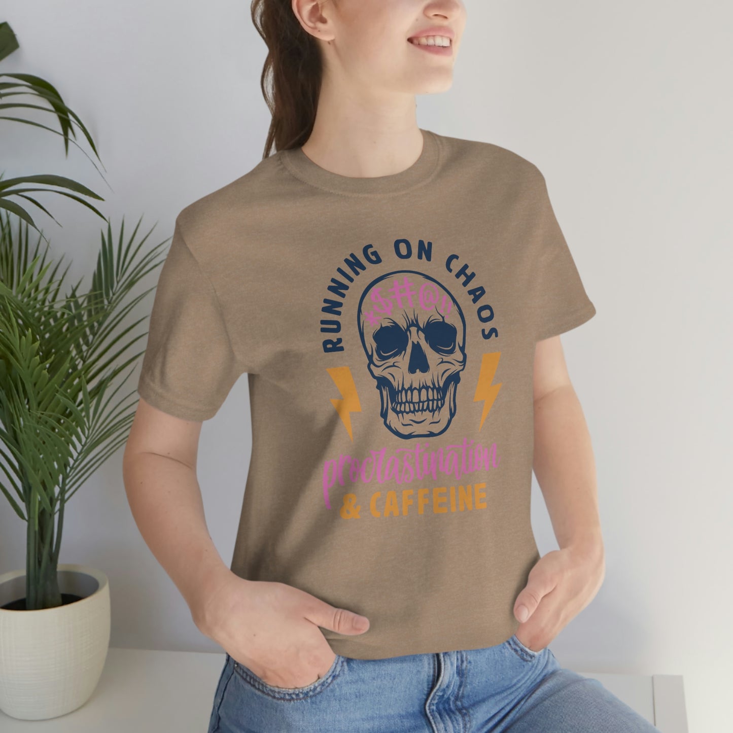 "Chaos and Caffeine" Unisex Jersey Short Sleeve Tee