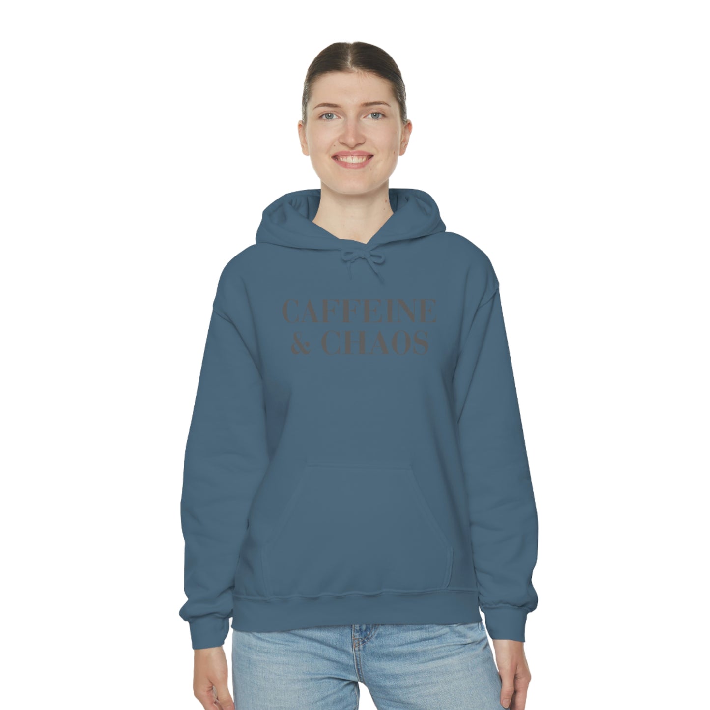 "Caffeine and Chaos" Unisex Heavy Blend™ Hooded Sweatshirt