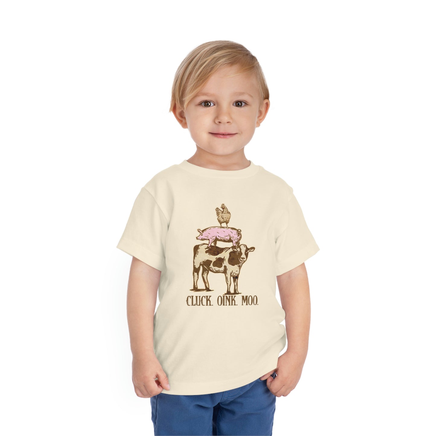 "Cluck, Oink, Moo" Toddler Short Sleeve Tee (2T-5T)