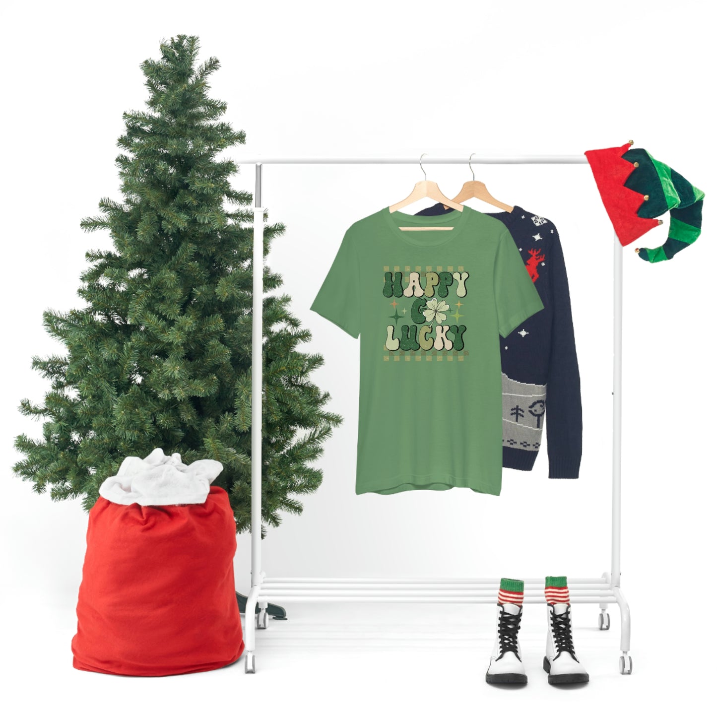 "Happy Go Lucky" Unisex Jersey Short Sleeve Tee (Bella Cavas 3001)
