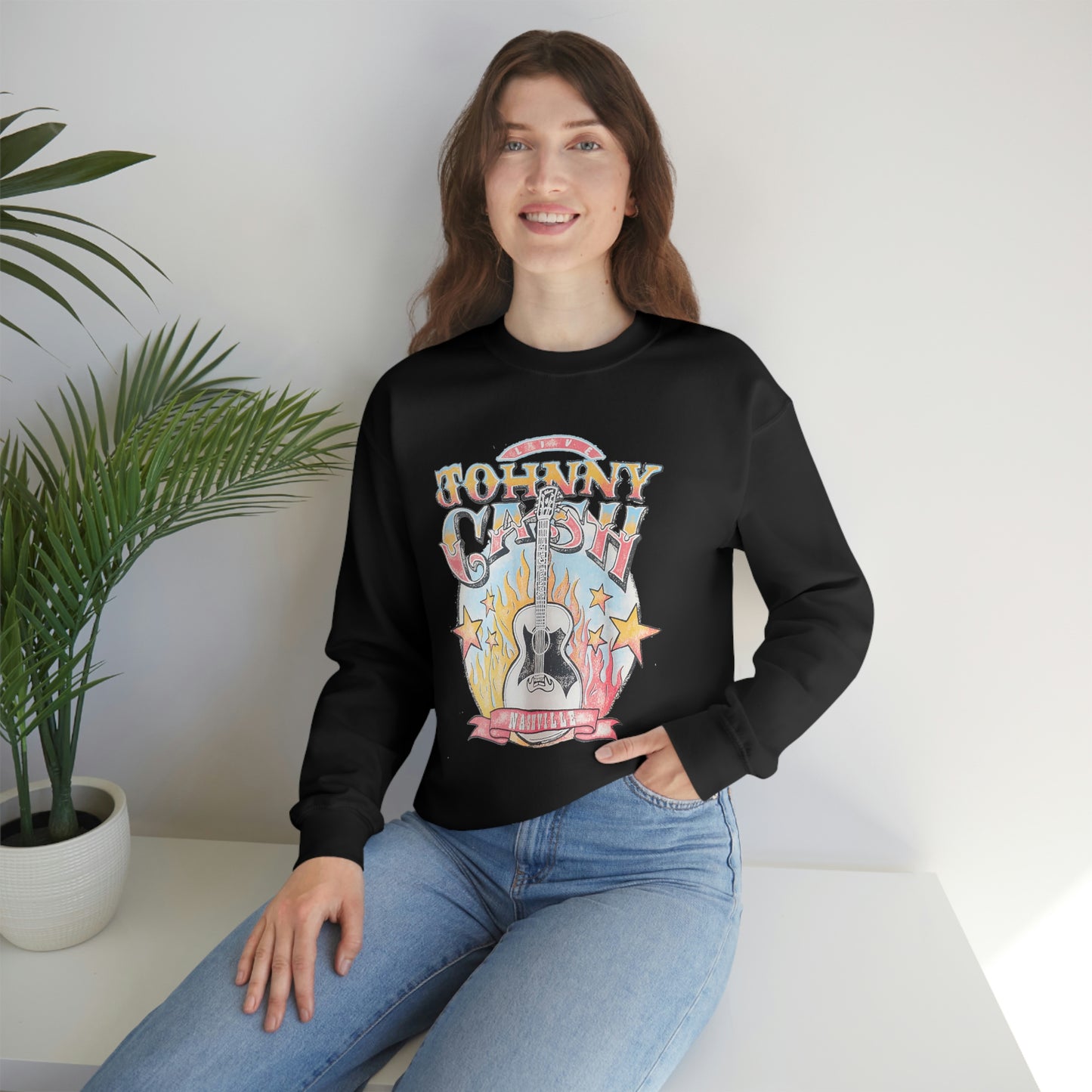 "Johnny Cash" Unisex Heavy Blend™ Crewneck Sweatshirt