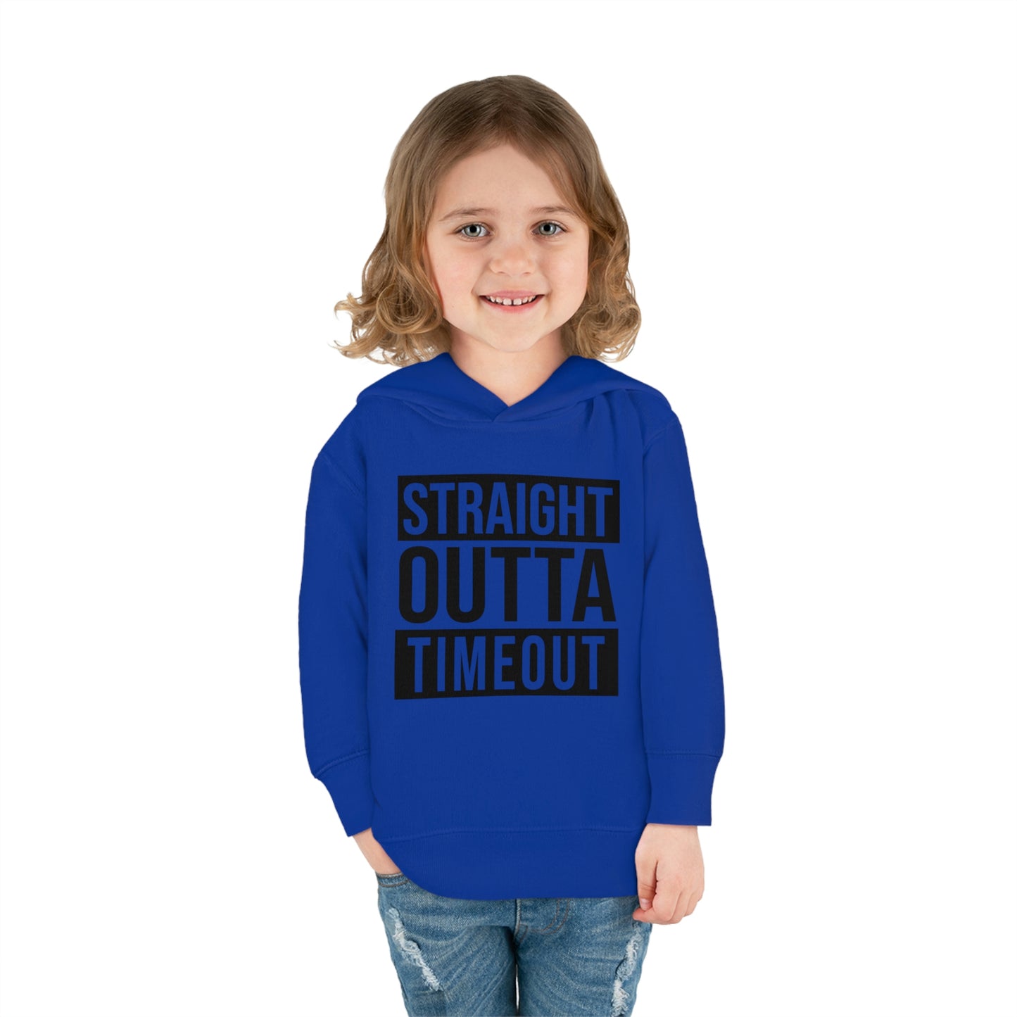 "Straight Outta Timeout" Toddler Pullover Fleece Hoodie (2T-6T)