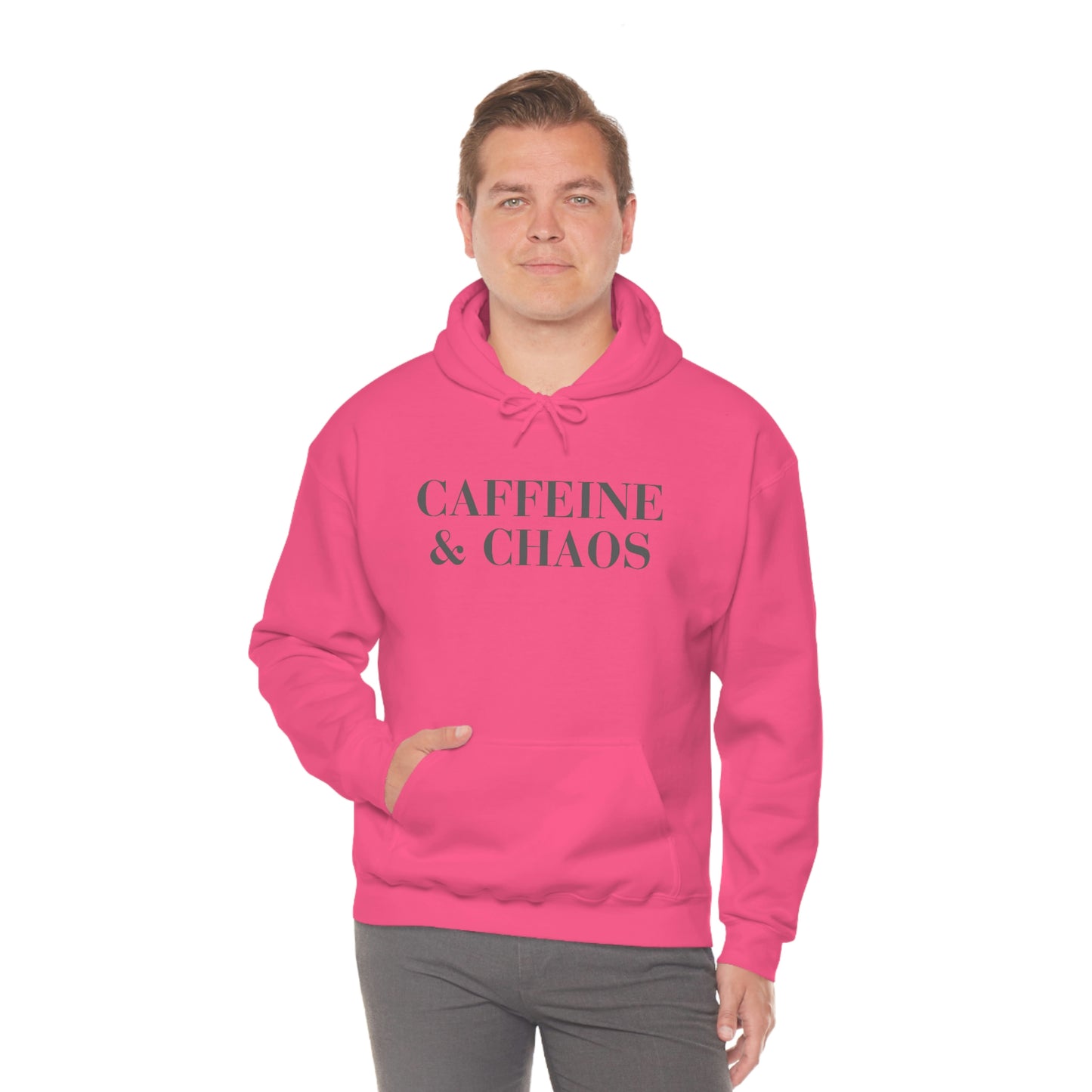 "Caffeine and Chaos" Unisex Heavy Blend™ Hooded Sweatshirt
