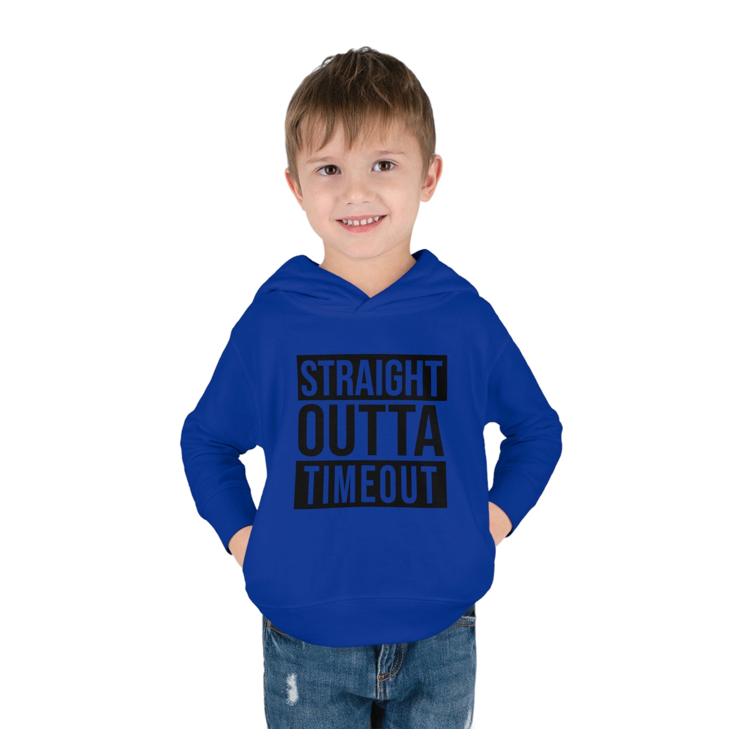 "Straight Outta Timeout" Toddler Pullover Fleece Hoodie (2T-6T)