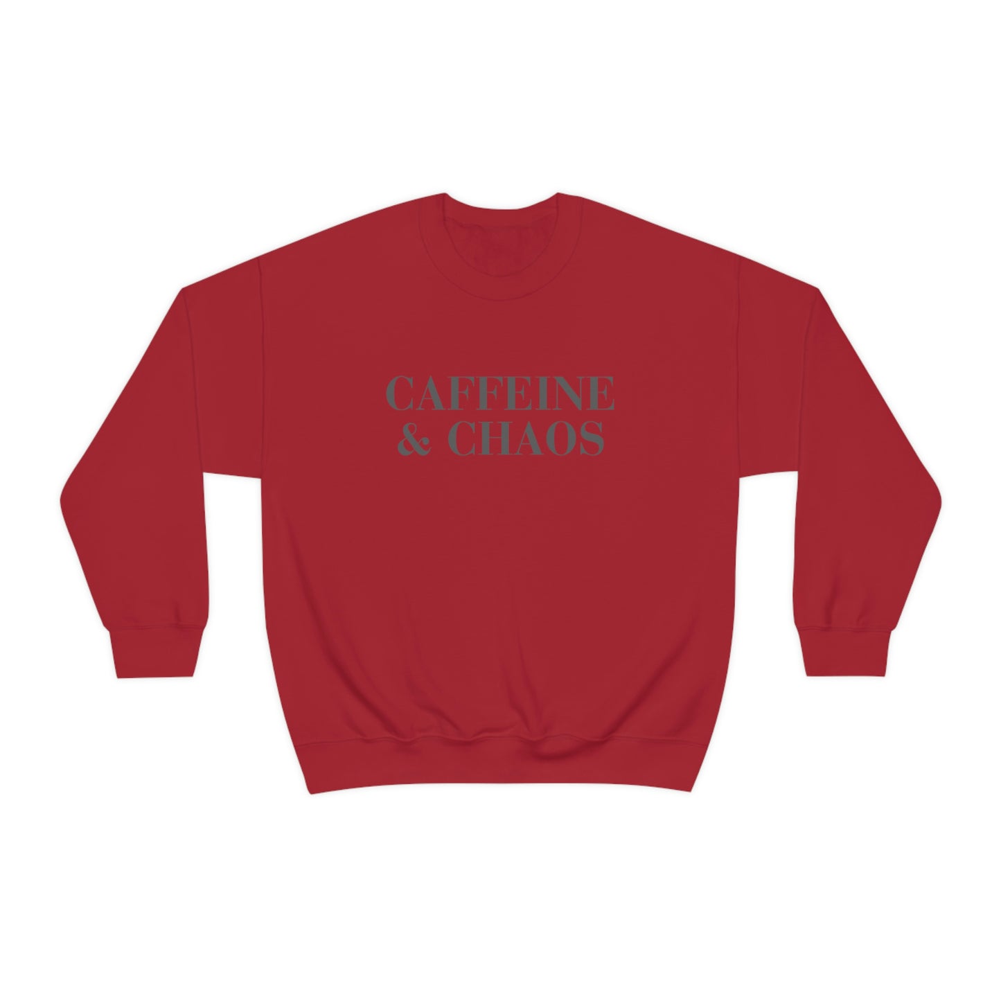 "Caffeine and Chaos" Unisex Heavy Blend™ Crewneck Sweatshirt