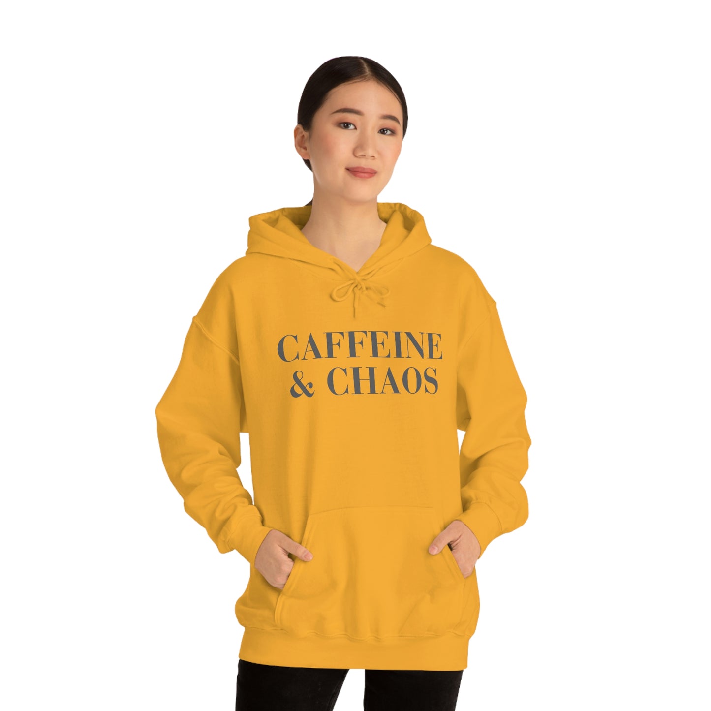 "Caffeine and Chaos" Unisex Heavy Blend™ Hooded Sweatshirt