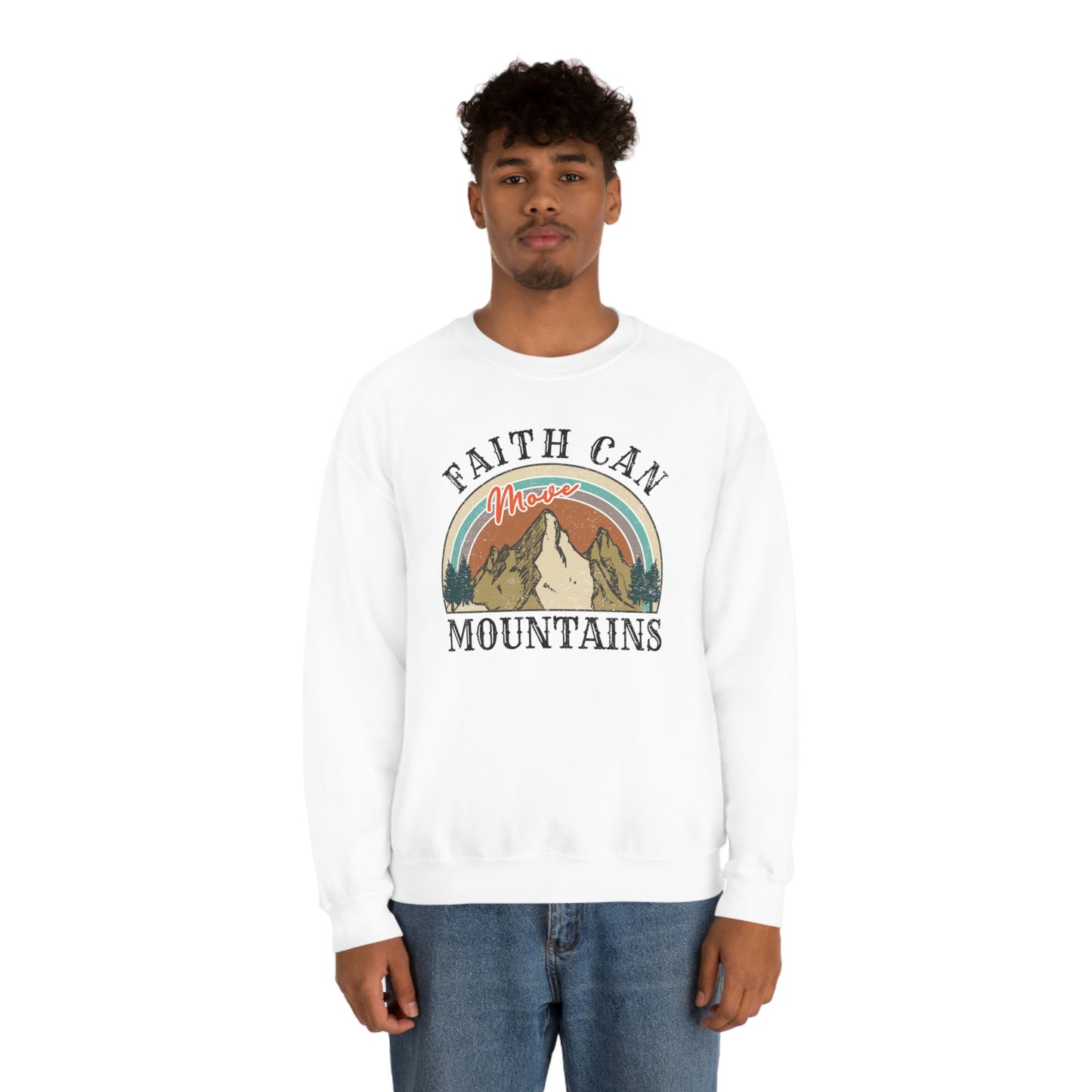"Faith Can Move Mountains" Unisex Heavy Blend™ Crewneck Sweatshirt