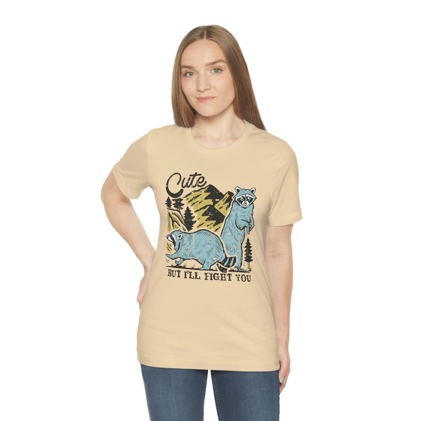 "Cute, but I'll fight you" Bella Canvas Unisex Jersey Short Sleeve Tee