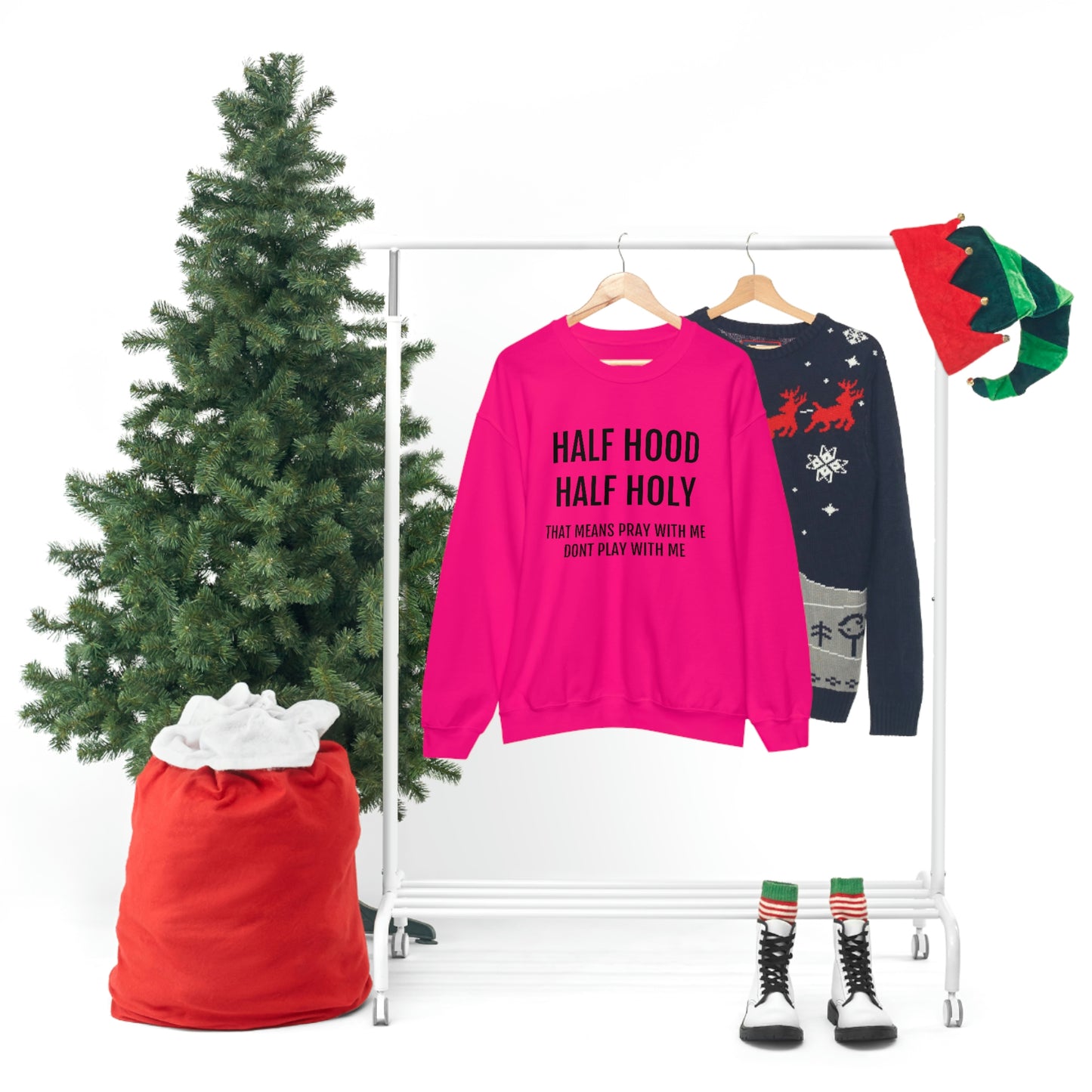 “Half Hood Half Holy” Unisex Heavy Blend™ Crewneck Sweatshirt