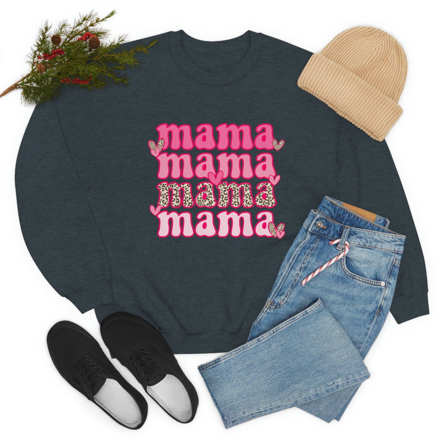 "Mama" Unisex Heavy Blend™ Crewneck Sweatshirt