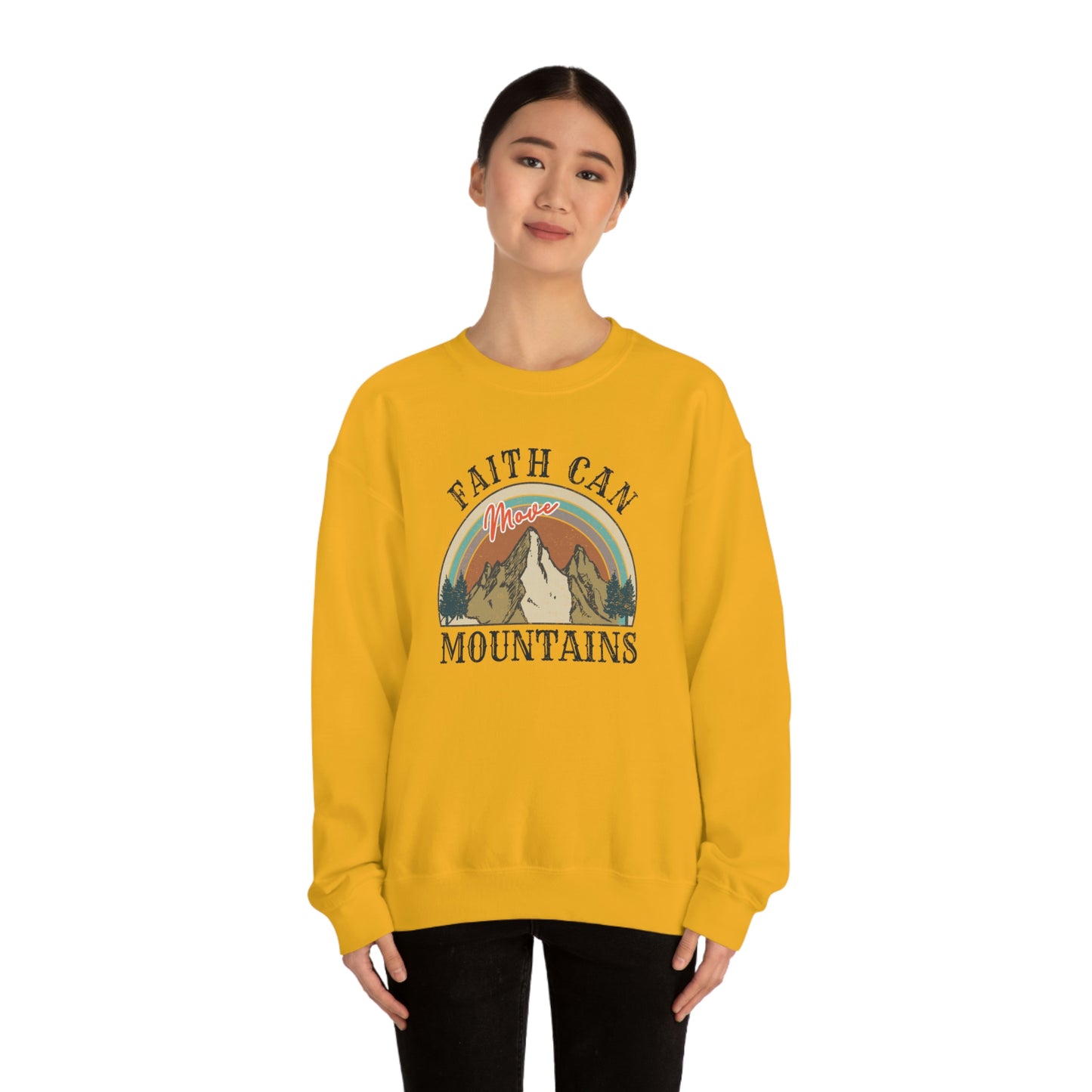 "Faith Can Move Mountains" Unisex Heavy Blend™ Crewneck Sweatshirt