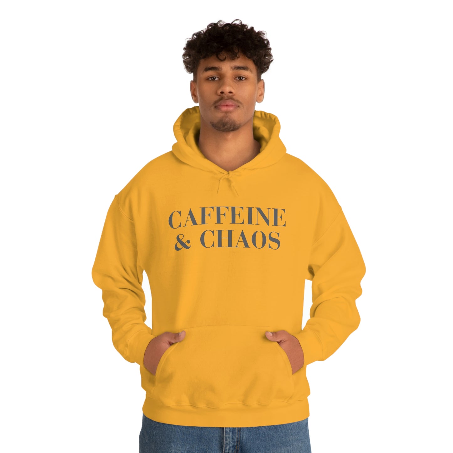 "Caffeine and Chaos" Unisex Heavy Blend™ Hooded Sweatshirt