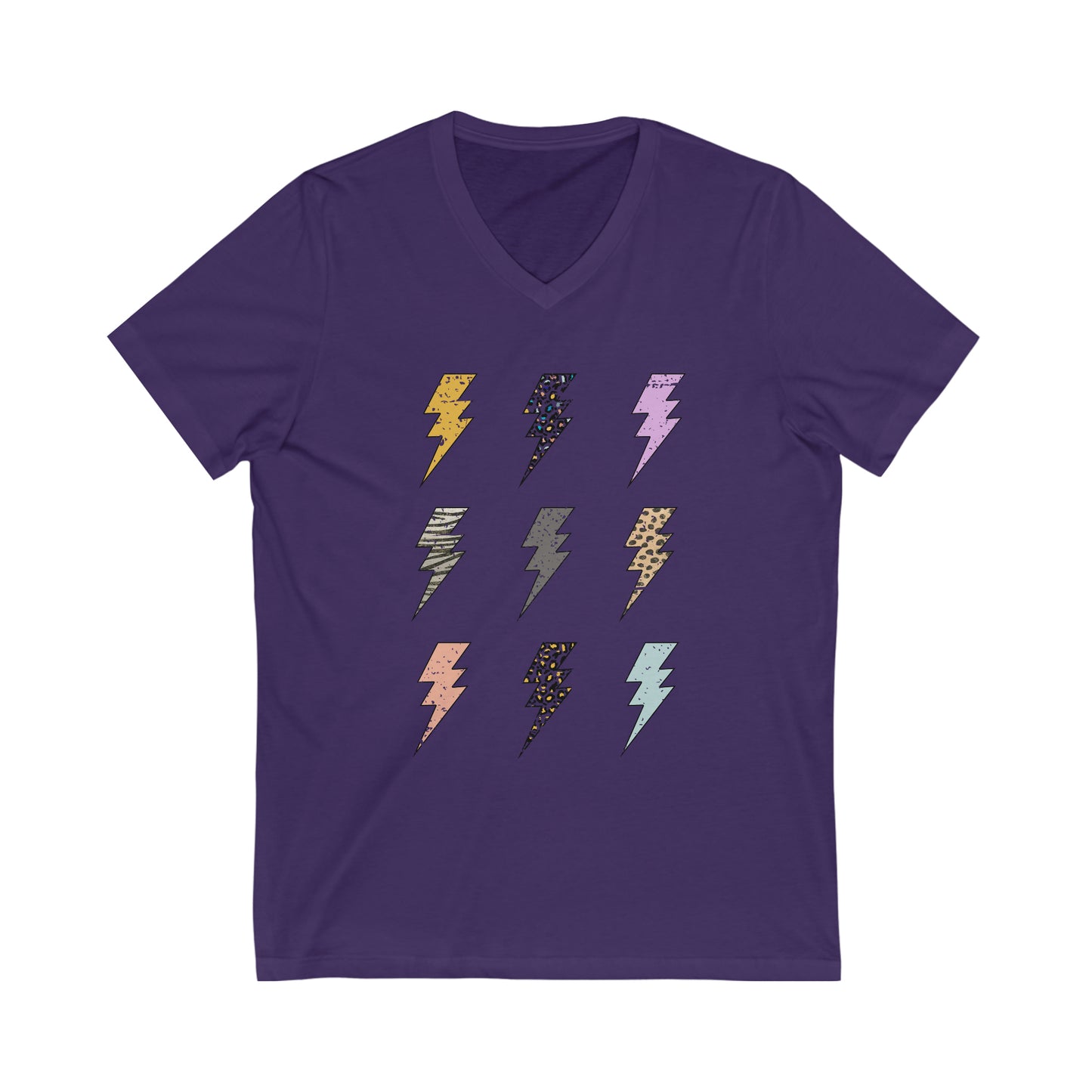 "Lightening Bolt Tee" Unisex Jersey Short Sleeve V-Neck Tee