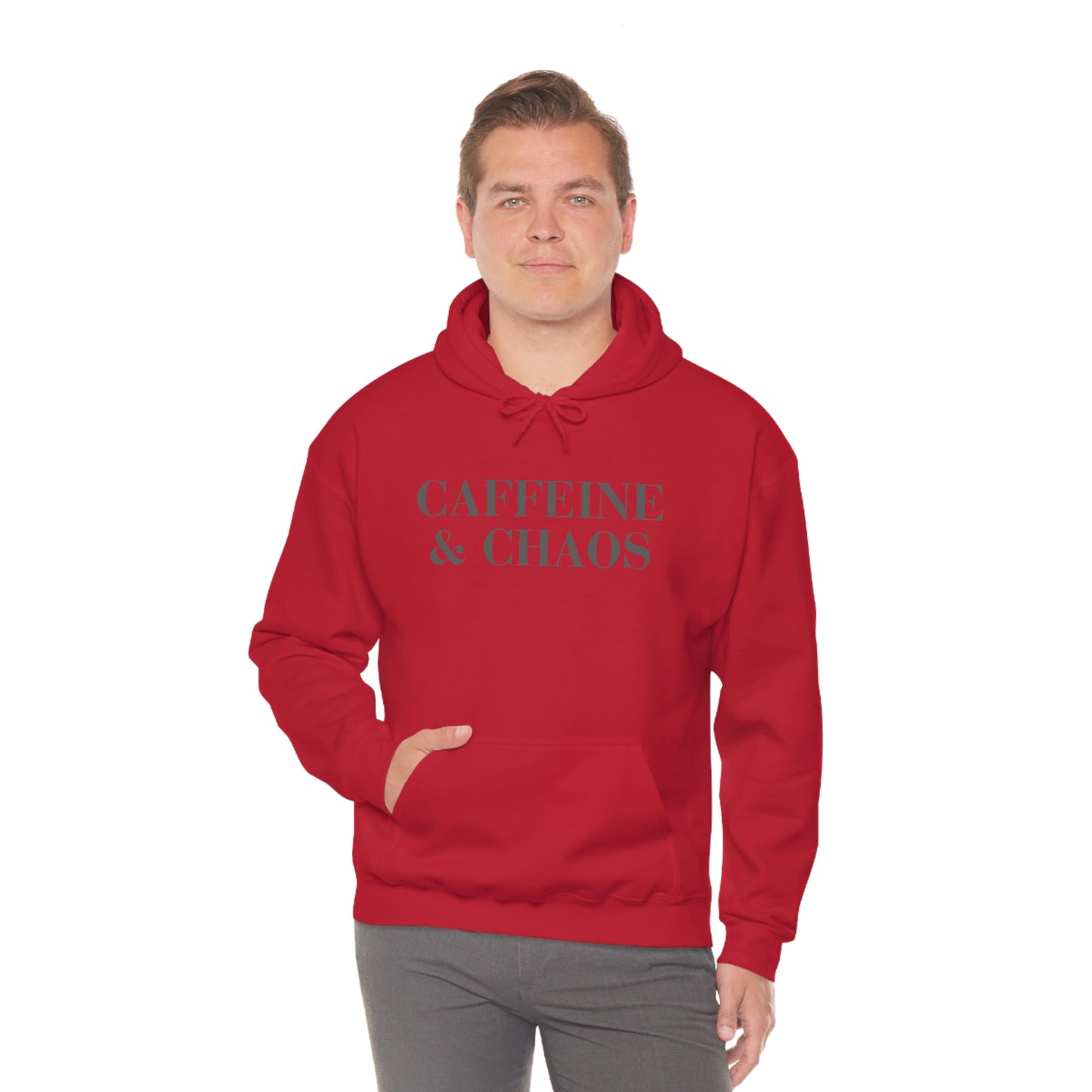 "Caffeine and Chaos" Unisex Heavy Blend™ Hooded Sweatshirt