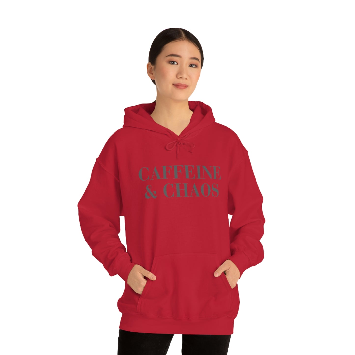 "Caffeine and Chaos" Unisex Heavy Blend™ Hooded Sweatshirt