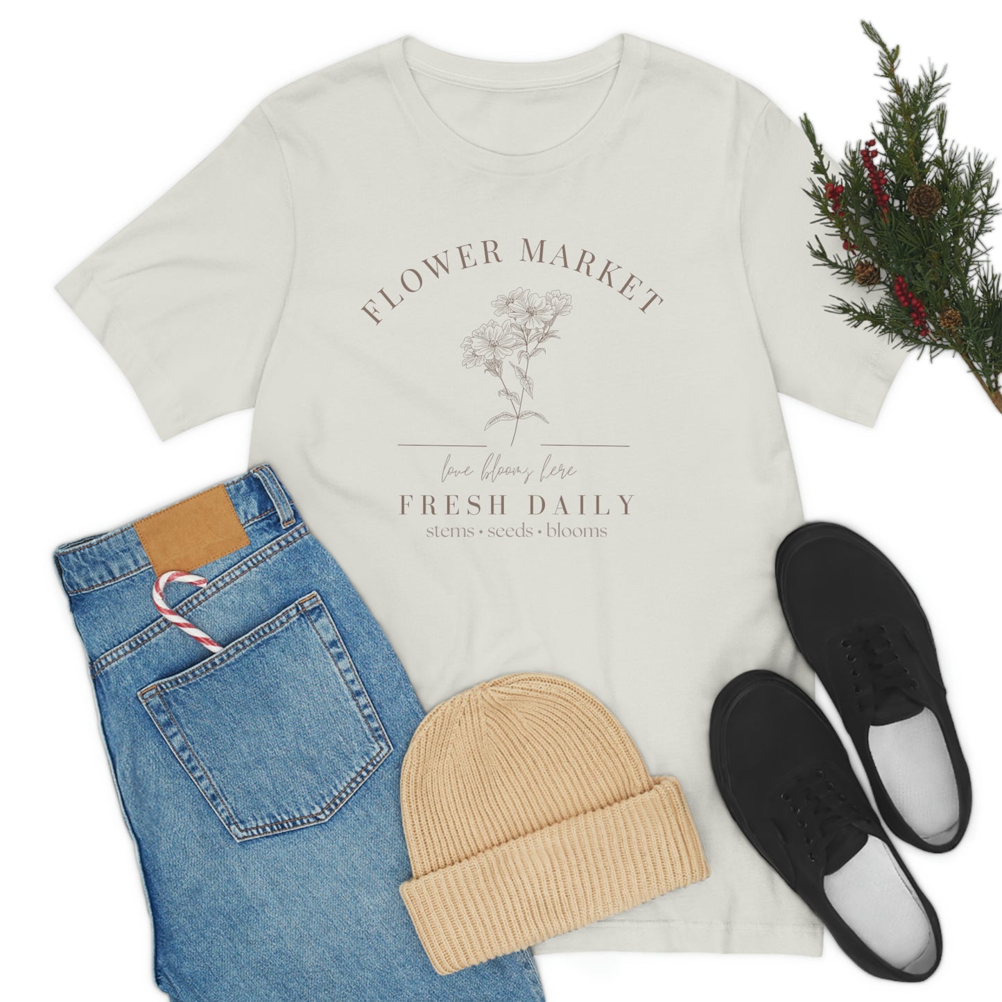 "Flower Market" Bella Canvas Graphic Tee