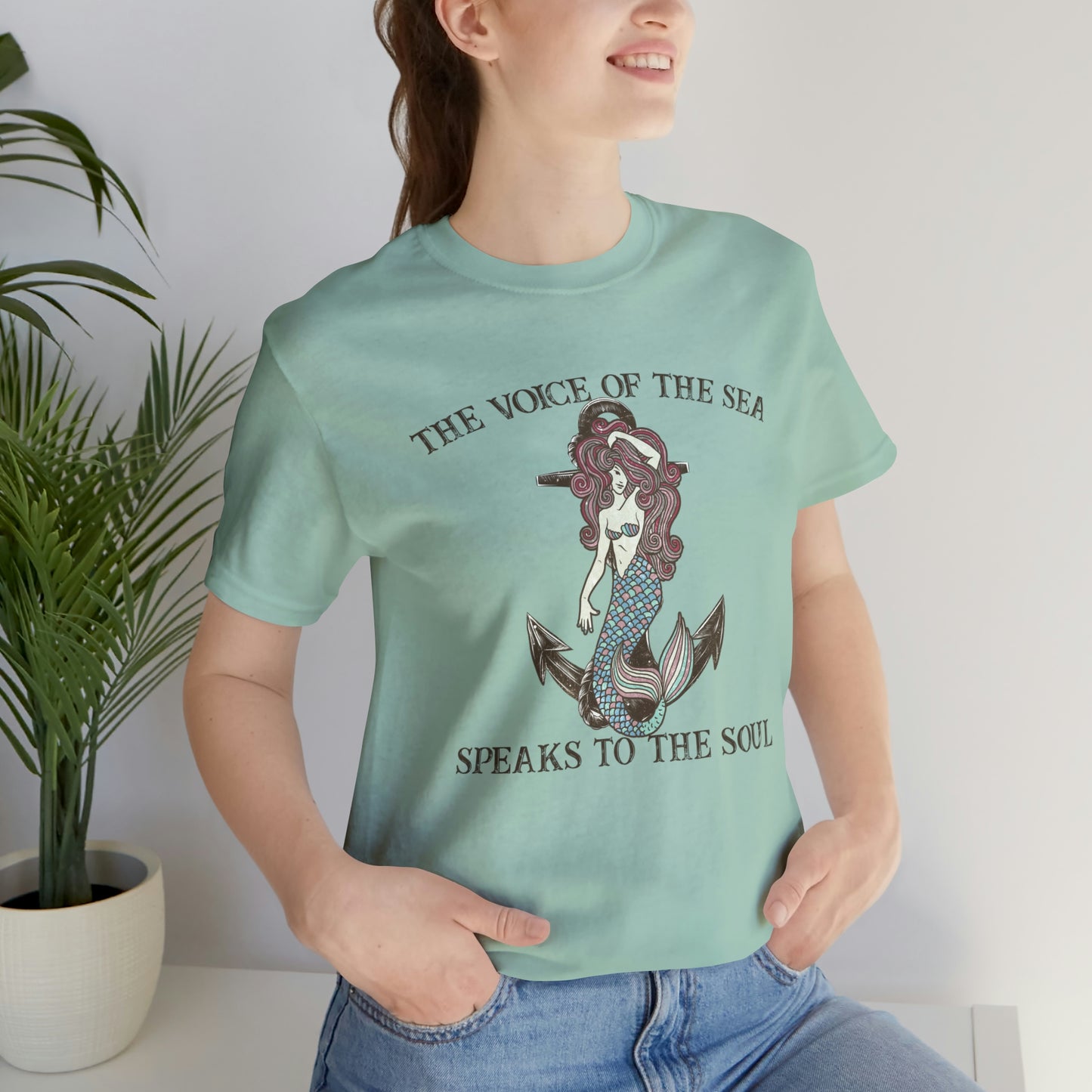 "The Voice of the Sea Speaks to the Soul" Bella Canvas Short Sleeve Tee