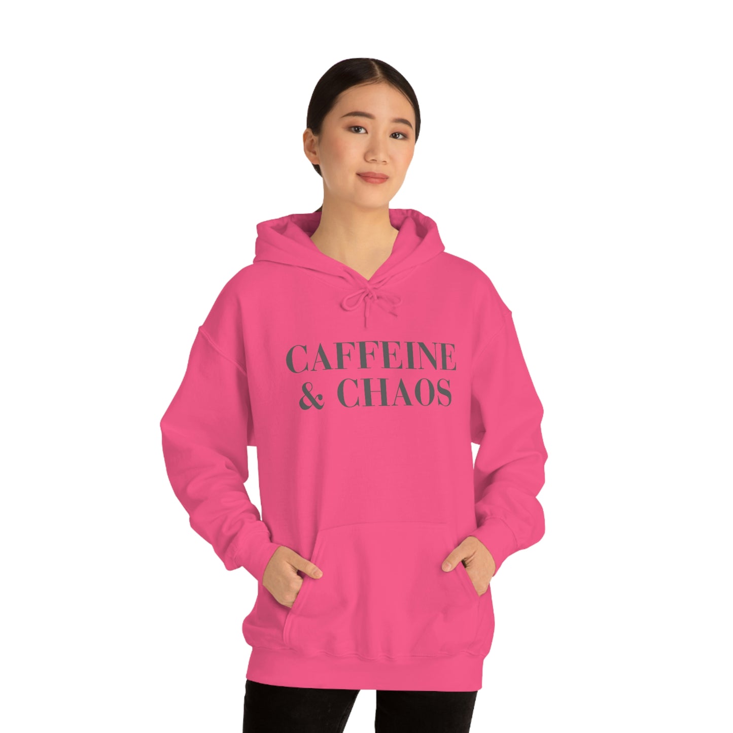 "Caffeine and Chaos" Unisex Heavy Blend™ Hooded Sweatshirt