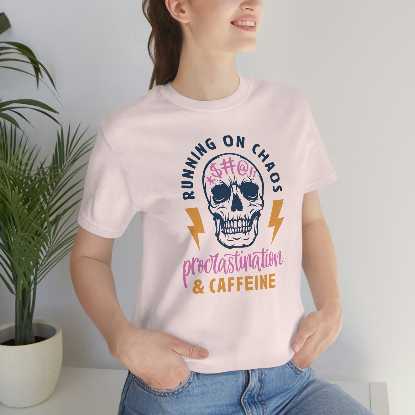 "Chaos and Caffeine" Unisex Jersey Short Sleeve Tee