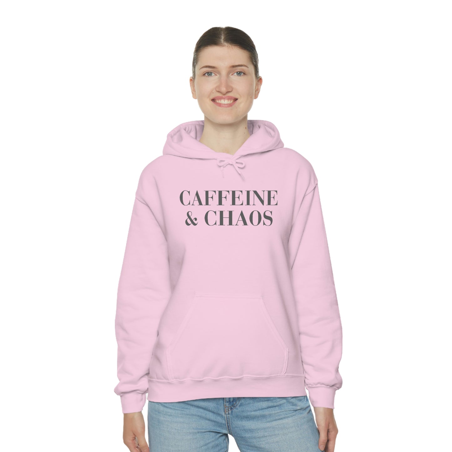 "Caffeine and Chaos" Unisex Heavy Blend™ Hooded Sweatshirt