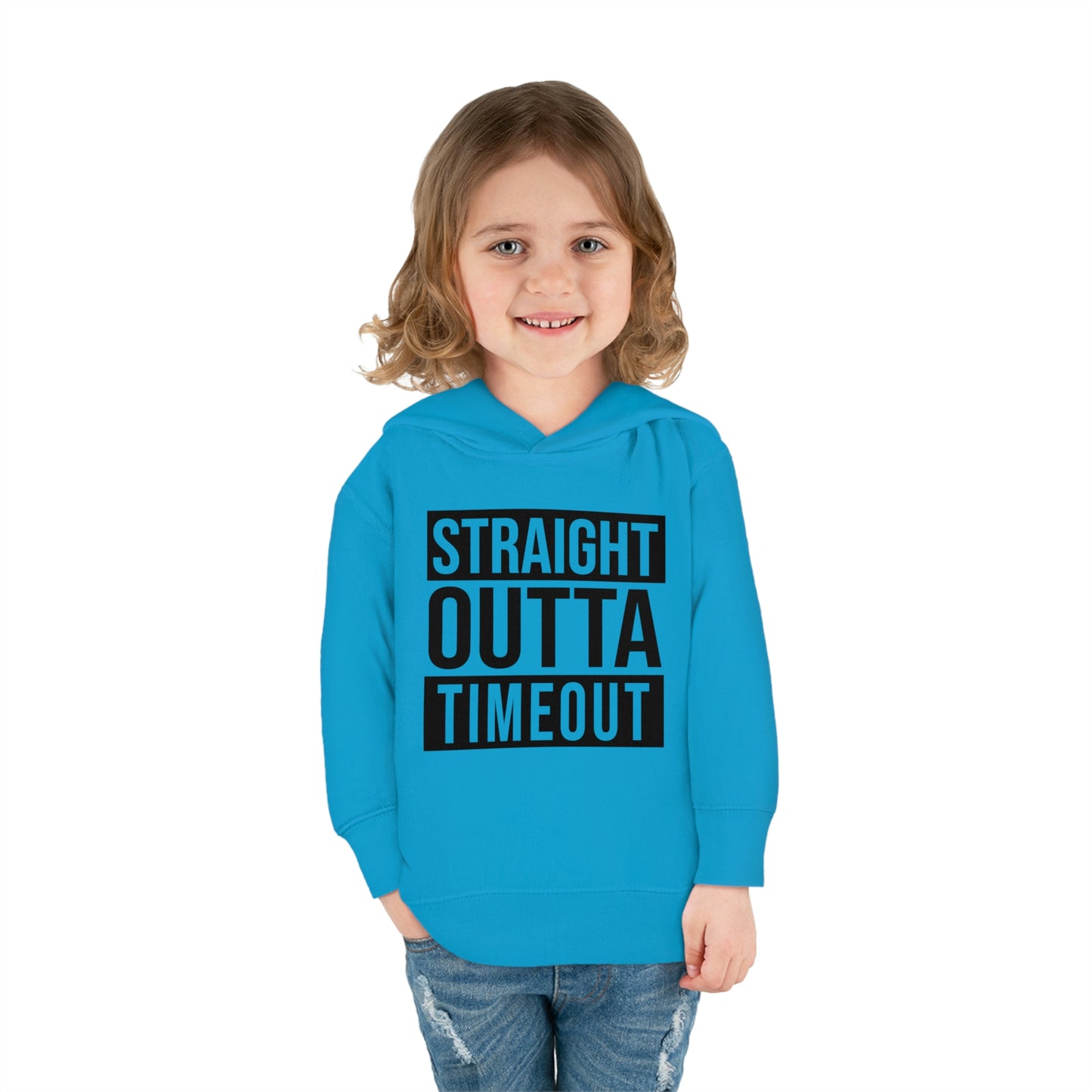 "Straight Outta Timeout" Toddler Pullover Fleece Hoodie (2T-6T)
