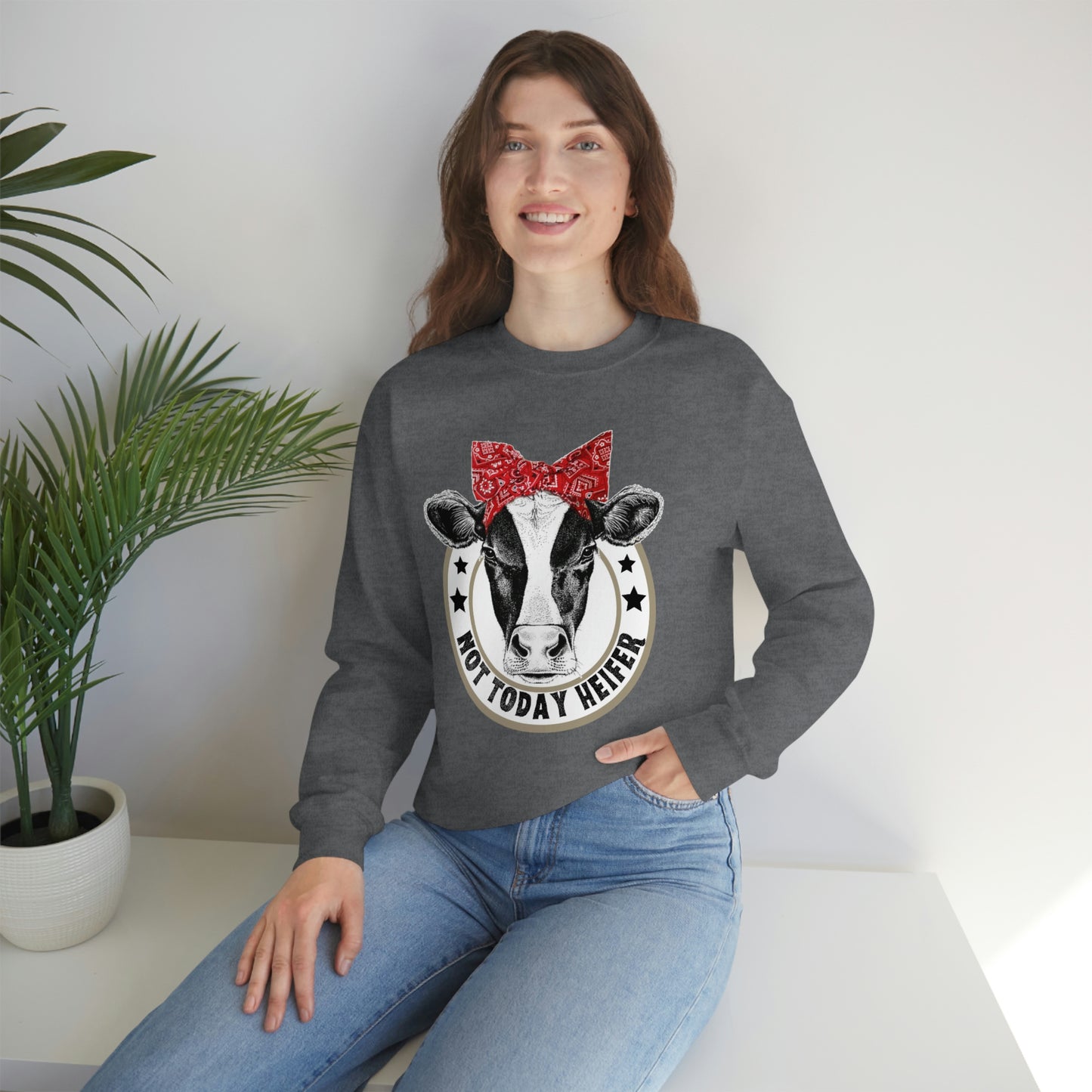 "Not Today Heifer" Unisex Heavy Blend™ Crewneck Sweatshirt