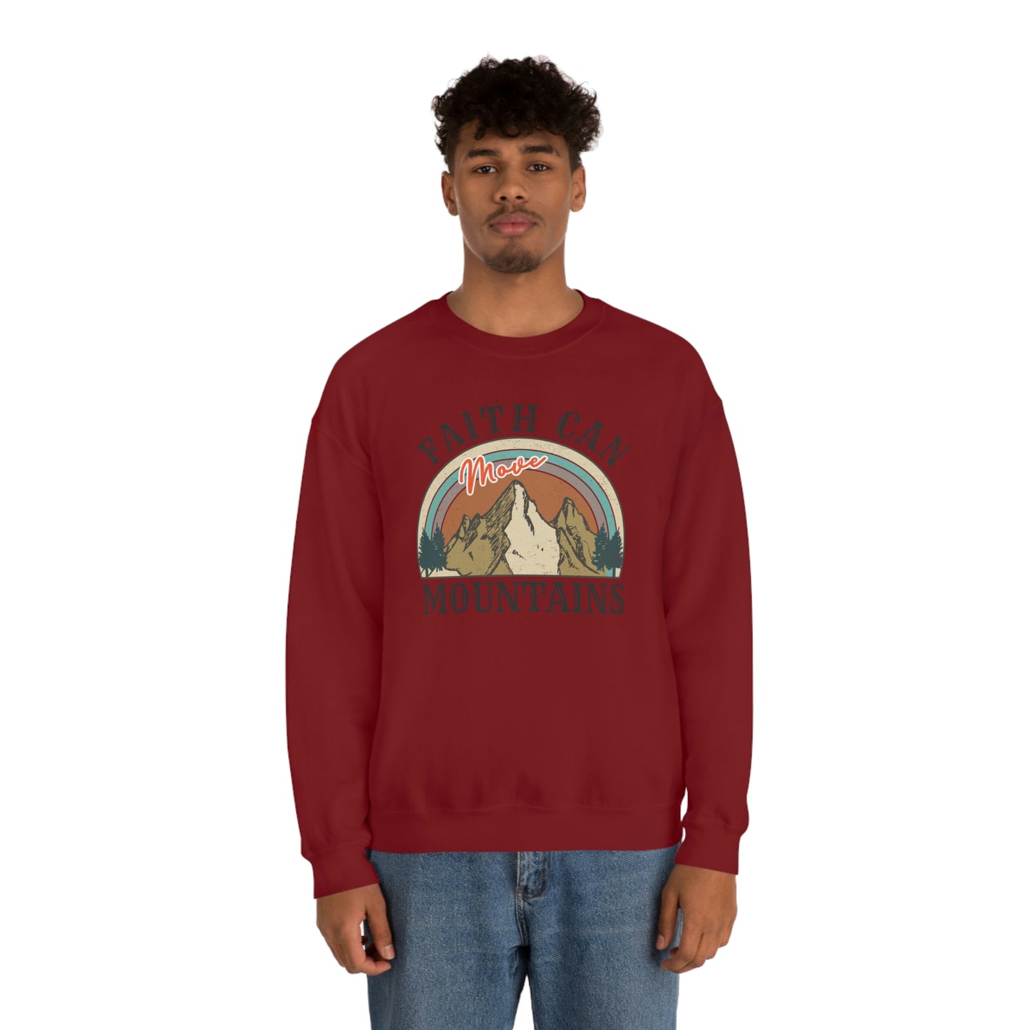 "Faith Can Move Mountains" Unisex Heavy Blend™ Crewneck Sweatshirt