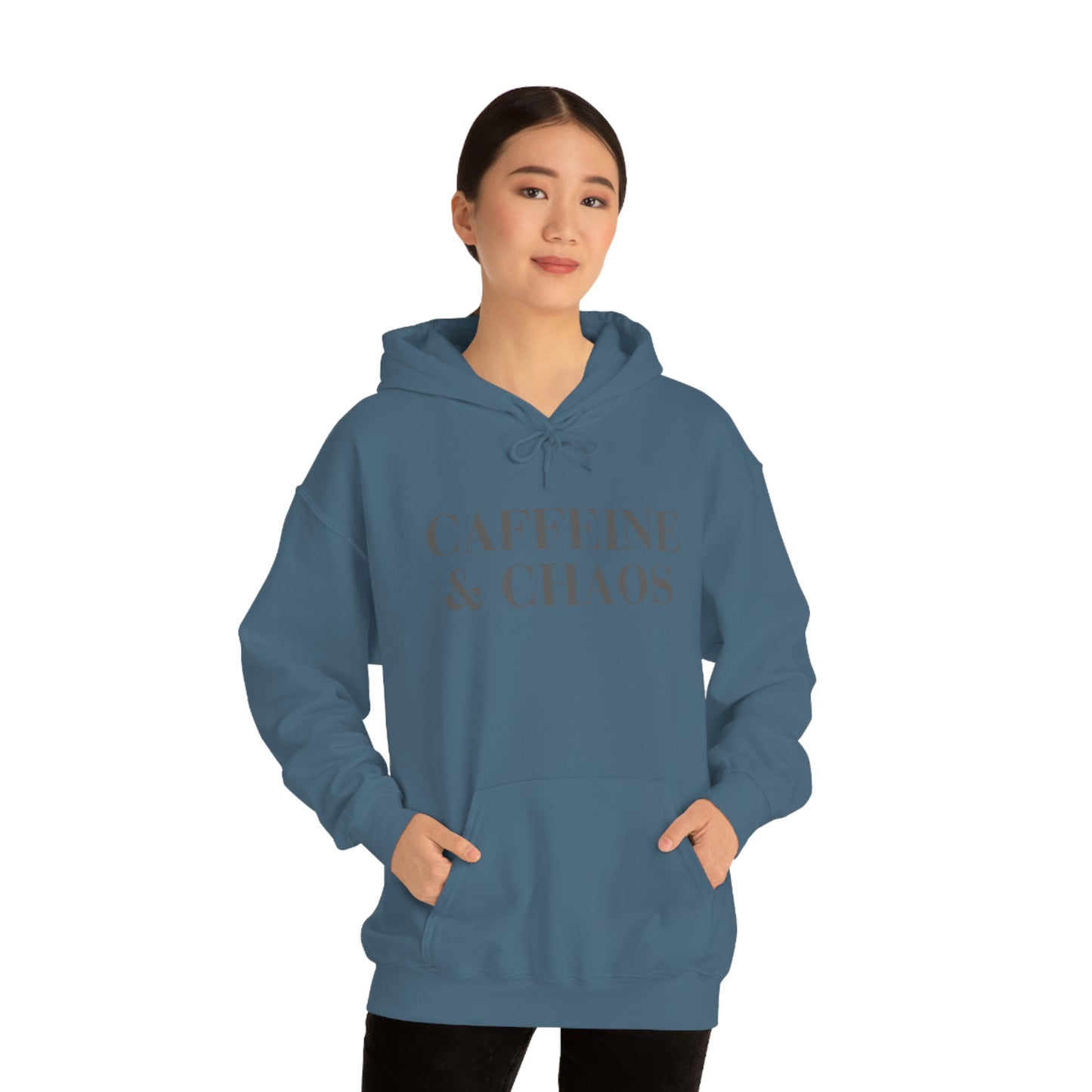 "Caffeine and Chaos" Unisex Heavy Blend™ Hooded Sweatshirt