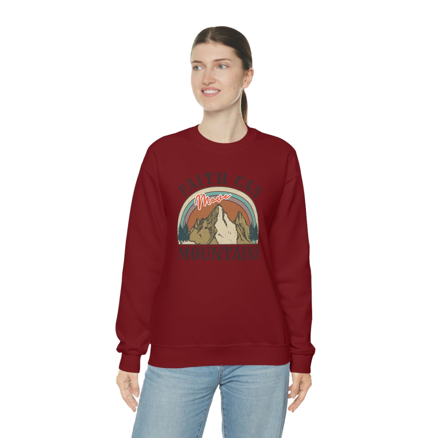 "Faith Can Move Mountains" Unisex Heavy Blend™ Crewneck Sweatshirt