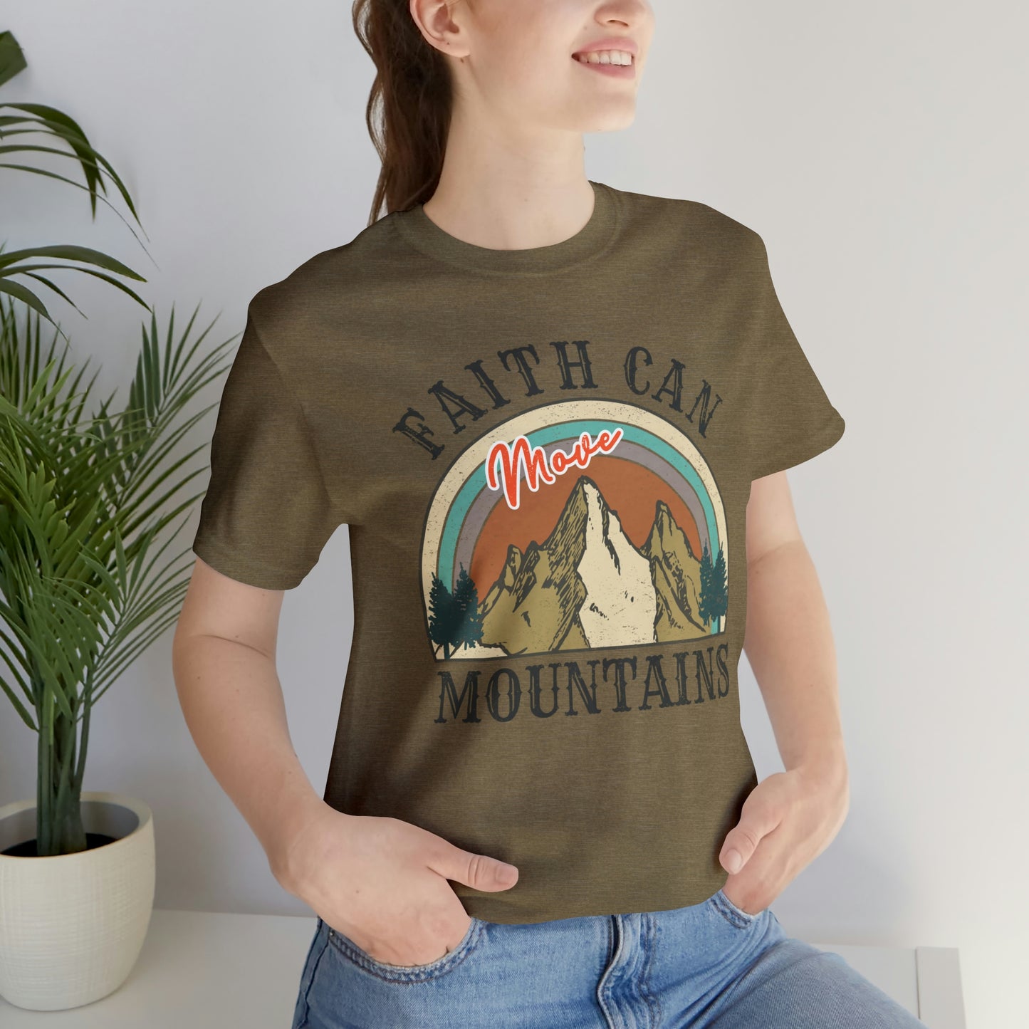 "Faith Can Move Mountains" Bella Canvas Short Sleeve Tee