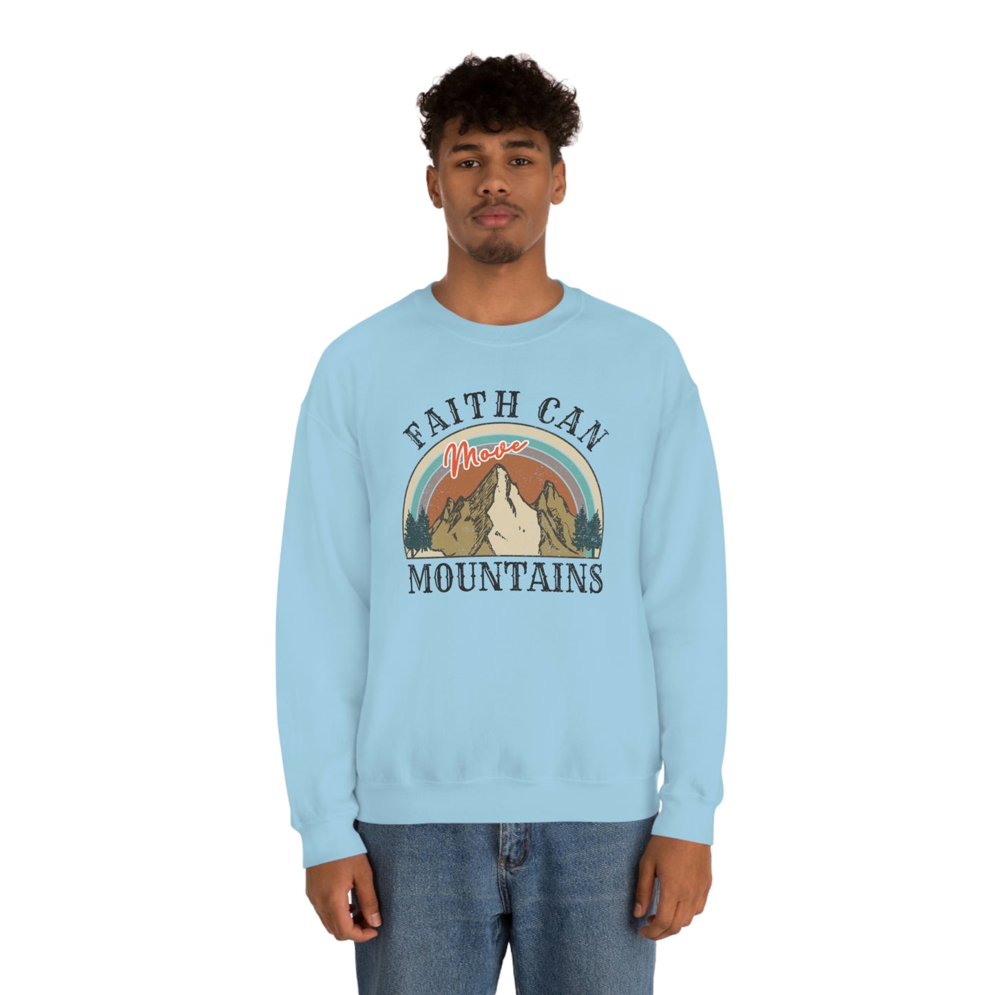 "Faith Can Move Mountains" Unisex Heavy Blend™ Crewneck Sweatshirt