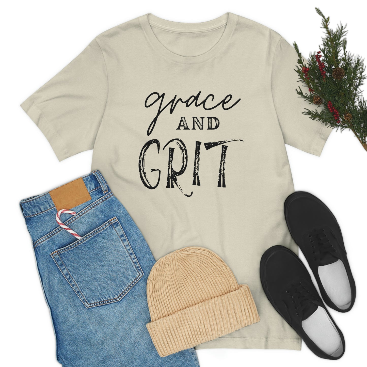 "Grace and Grit" Unisex Jersey Short Tee