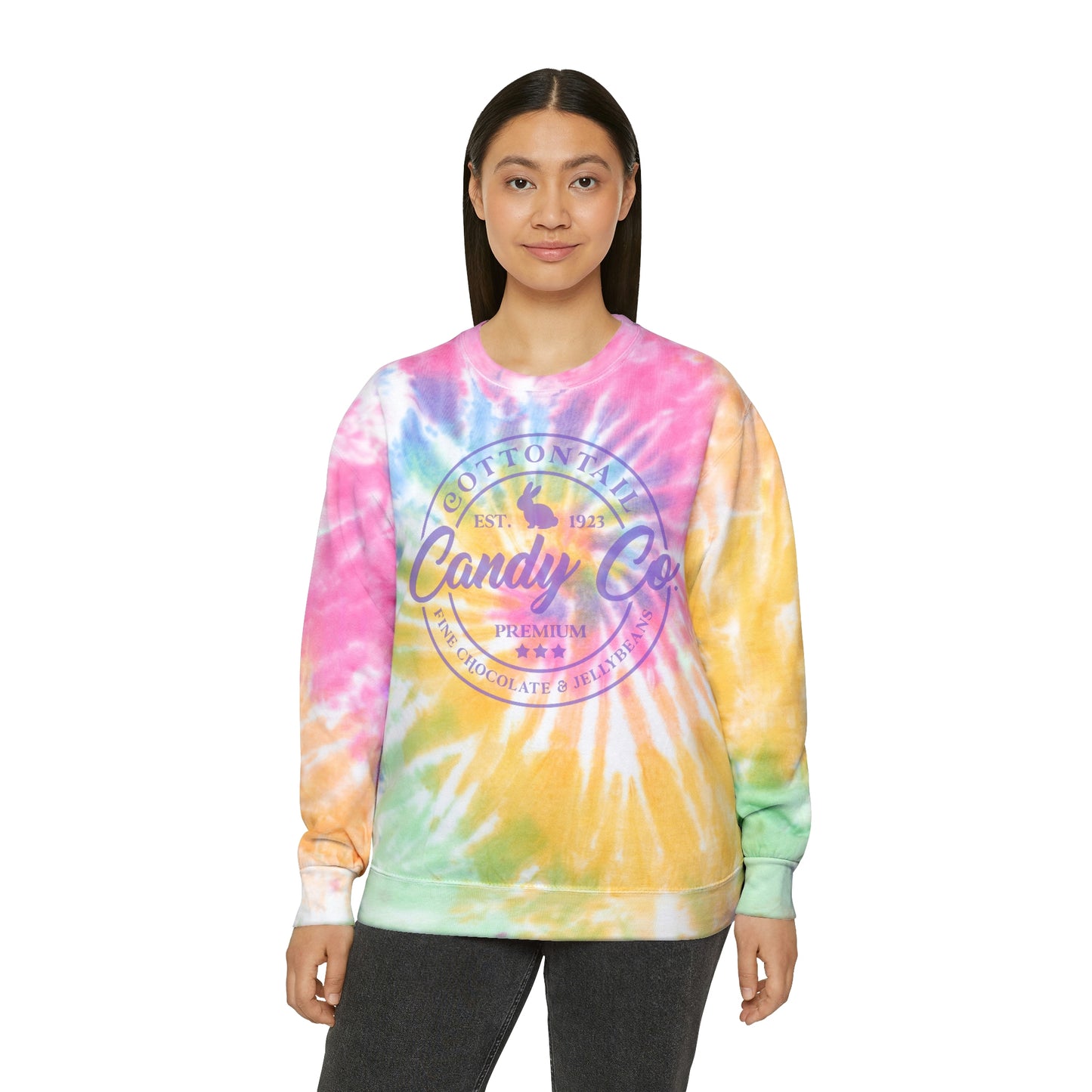 "Cotton Tail Candy Sweatshirt" Unisex Tie-Dye Sweatshirt